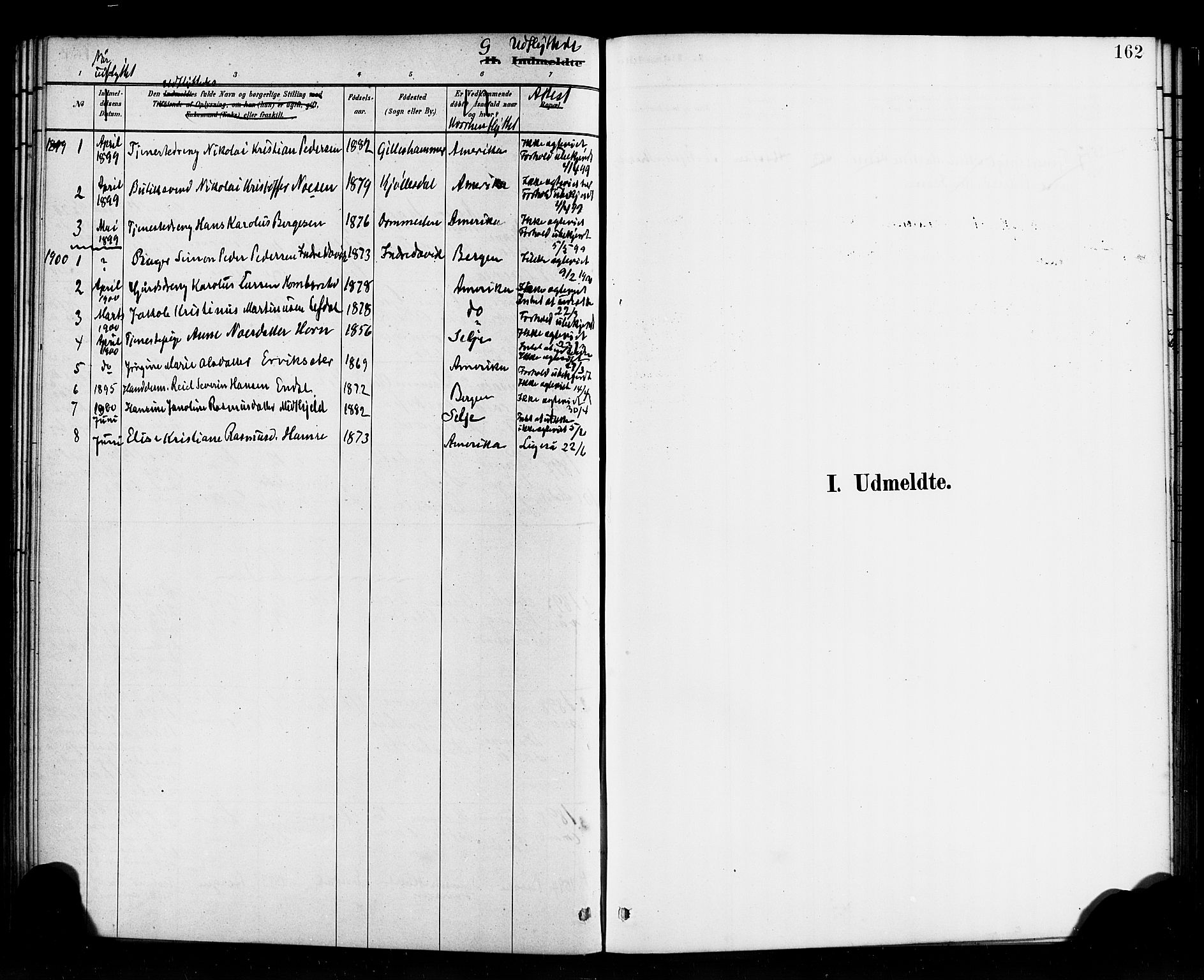 Davik sokneprestembete, AV/SAB-A-79701/H/Haa/Haab/L0001: Parish register (official) no. B 1, 1882-1900, p. 162