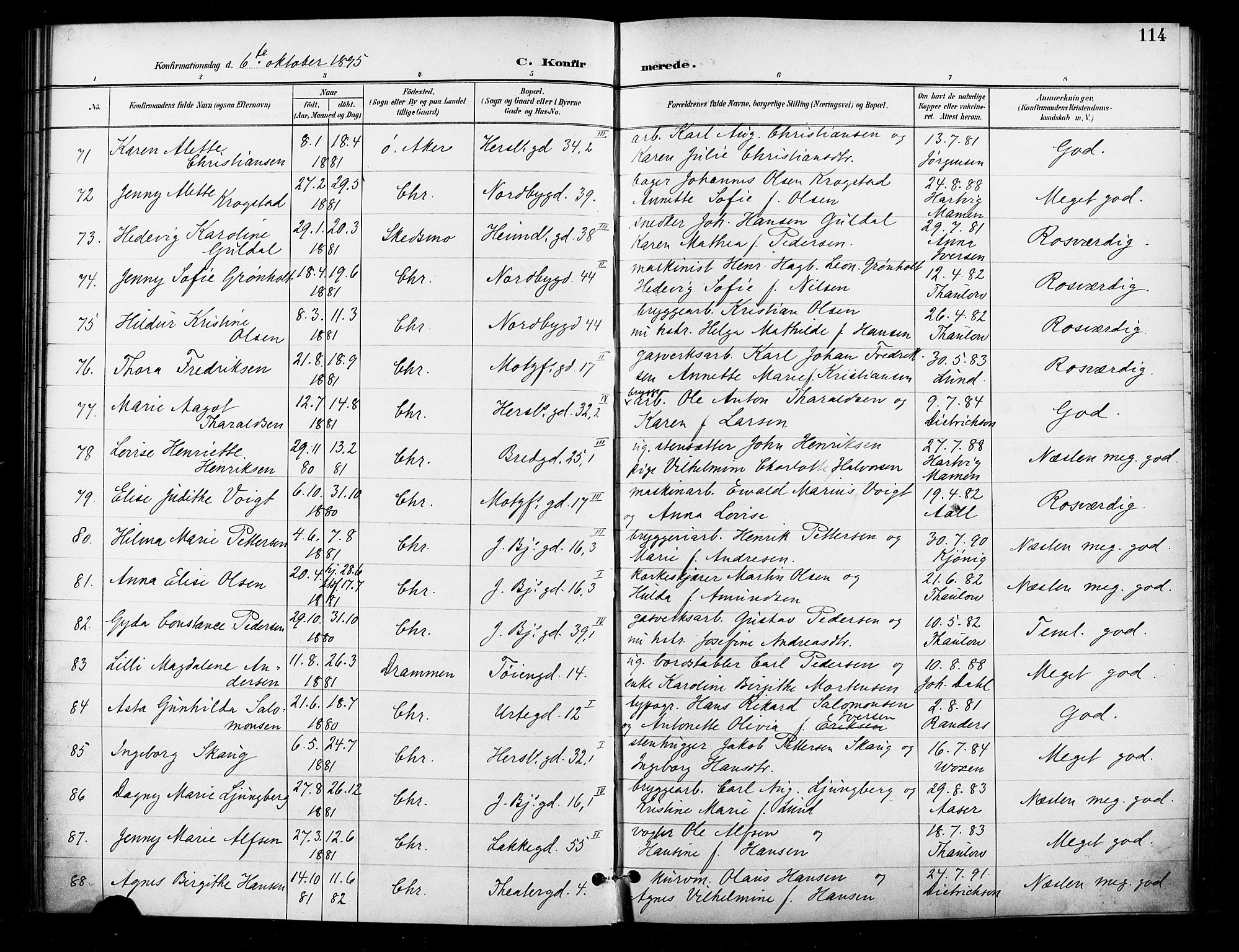 Grønland prestekontor Kirkebøker, AV/SAO-A-10848/F/Fa/L0011: Parish register (official) no. 11, 1892-1907, p. 114