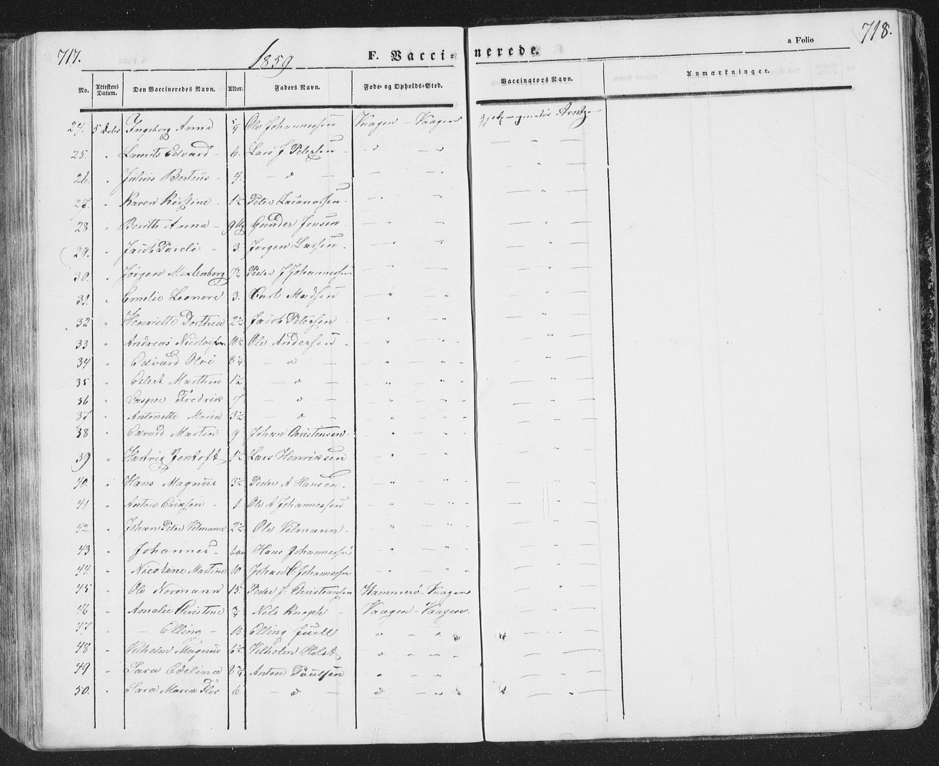 Ministerialprotokoller, klokkerbøker og fødselsregistre - Nordland, AV/SAT-A-1459/874/L1072: Parish register (copy) no. 874C01, 1843-1859, p. 717-718