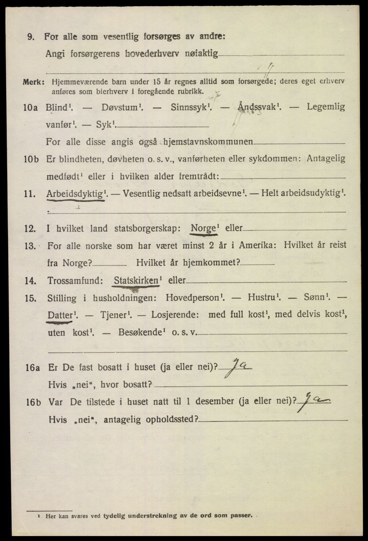 SAK, 1920 census for Lista, 1920, p. 4636