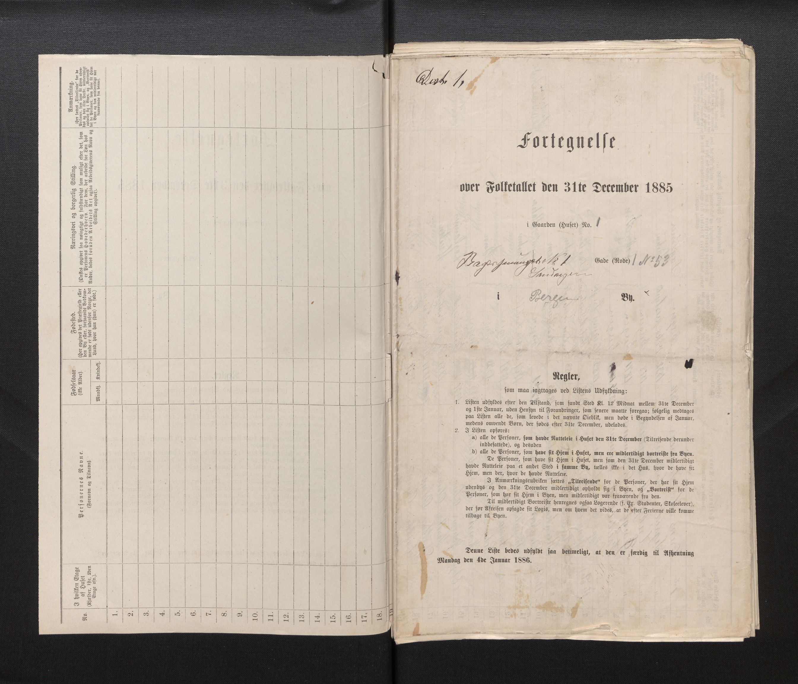 SAB, 1885 census for 1301 Bergen, 1885, p. 228