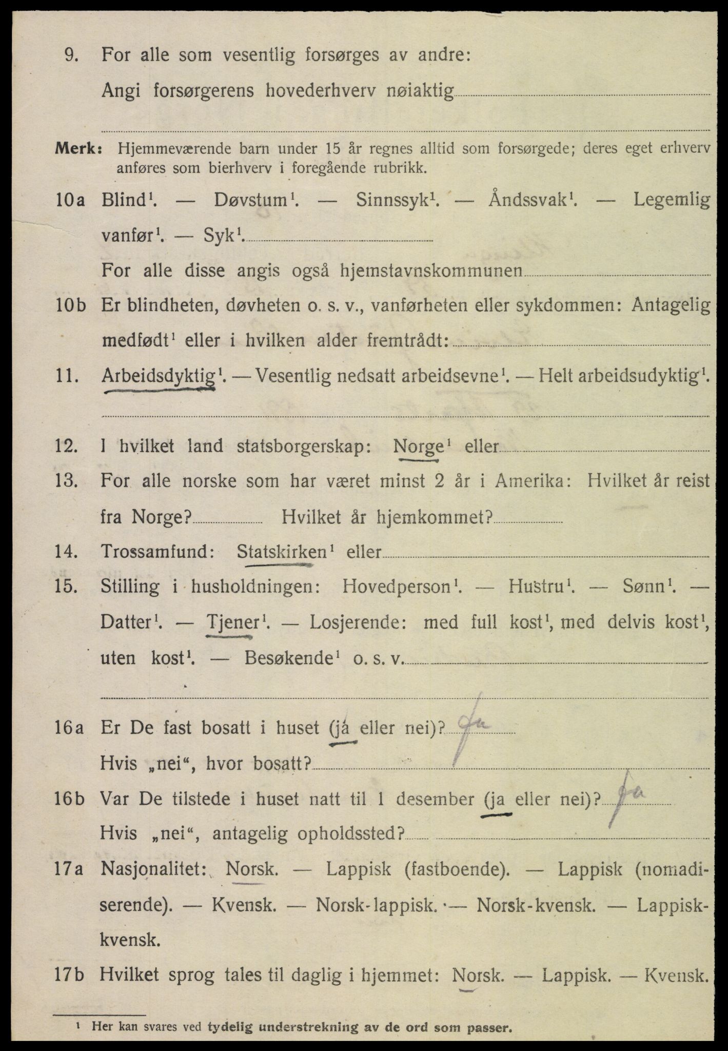 SAT, 1920 census for Klinga, 1920, p. 2860