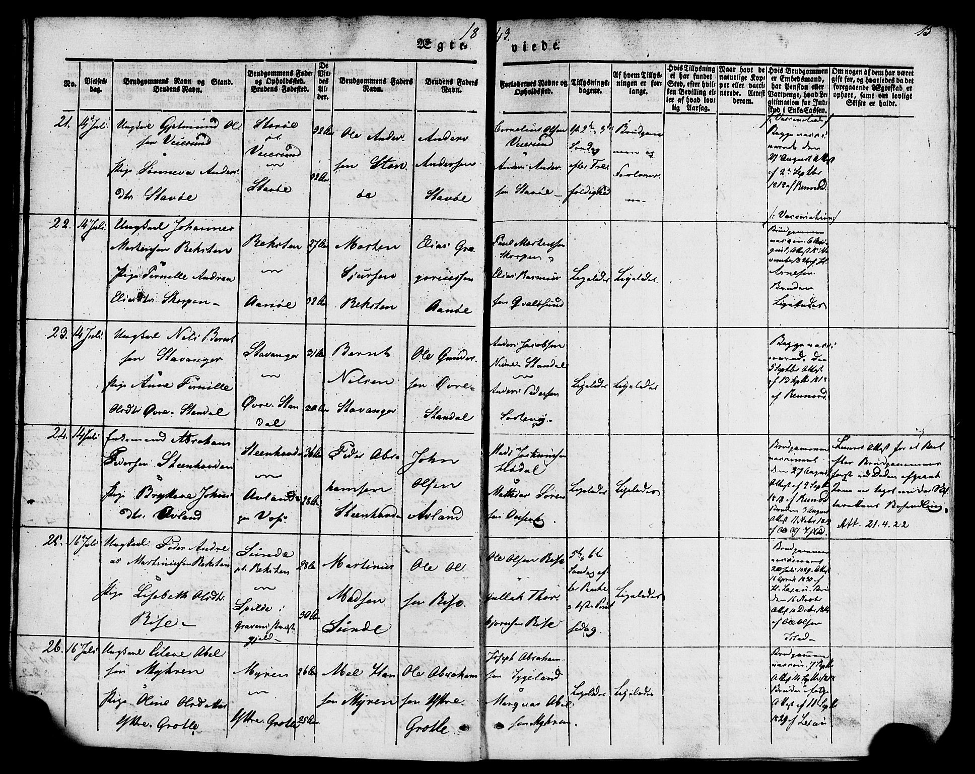 Kinn sokneprestembete, SAB/A-80801/H/Haa/Haaa/L0009: Parish register (official) no. A 9, 1841-1852, p. 15