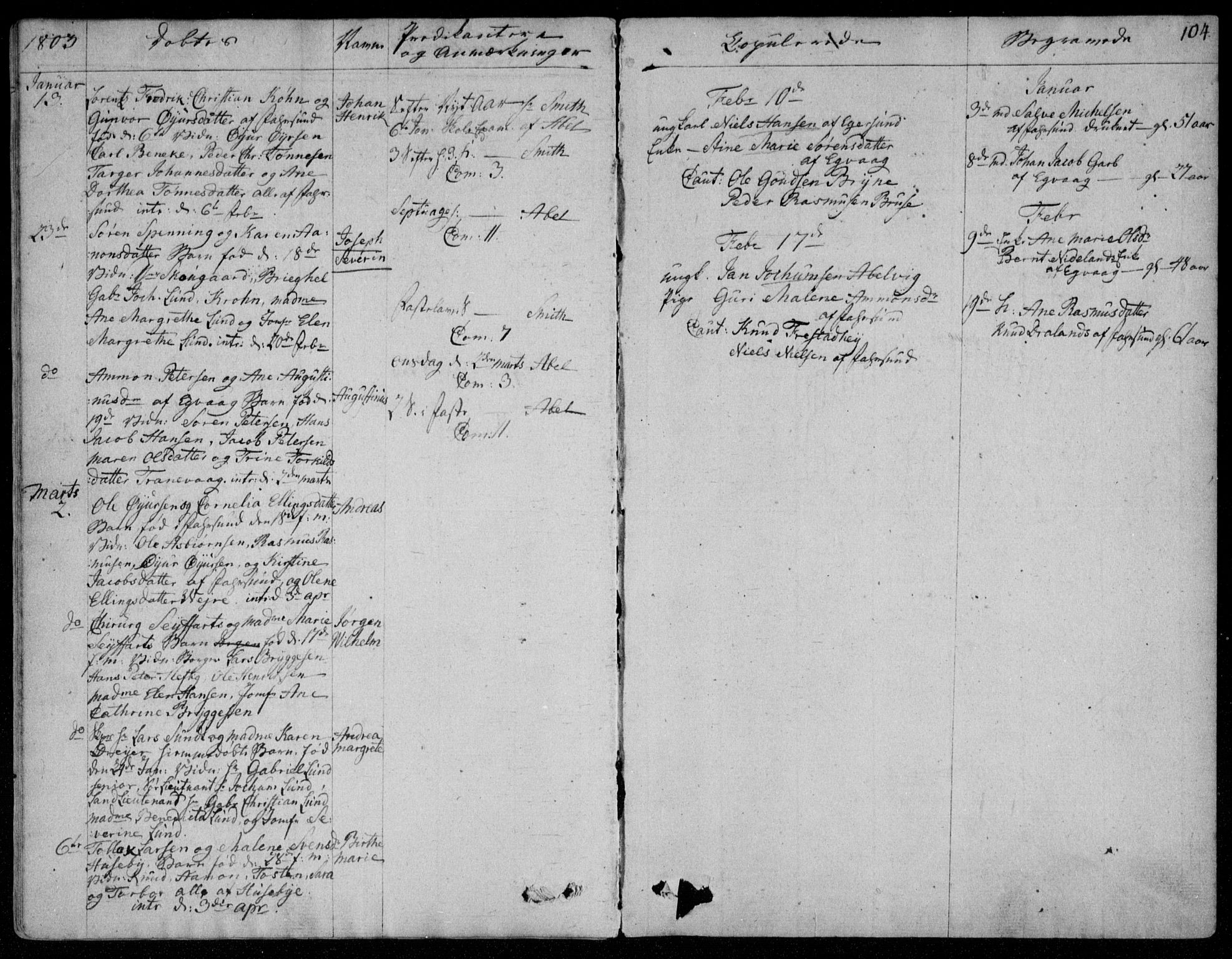 Farsund sokneprestkontor, AV/SAK-1111-0009/F/Fa/L0001: Parish register (official) no. A 1, 1784-1815, p. 104