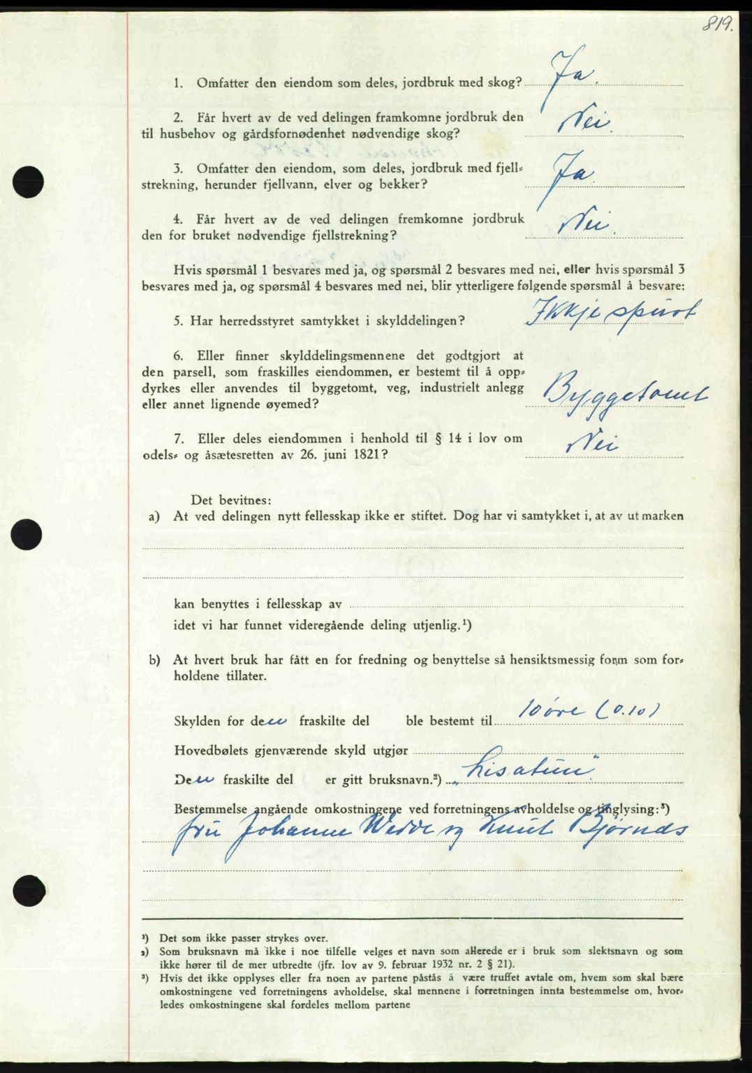 Nordmøre sorenskriveri, AV/SAT-A-4132/1/2/2Ca: Mortgage book no. A109, 1948-1948, Diary no: : 3147/1948