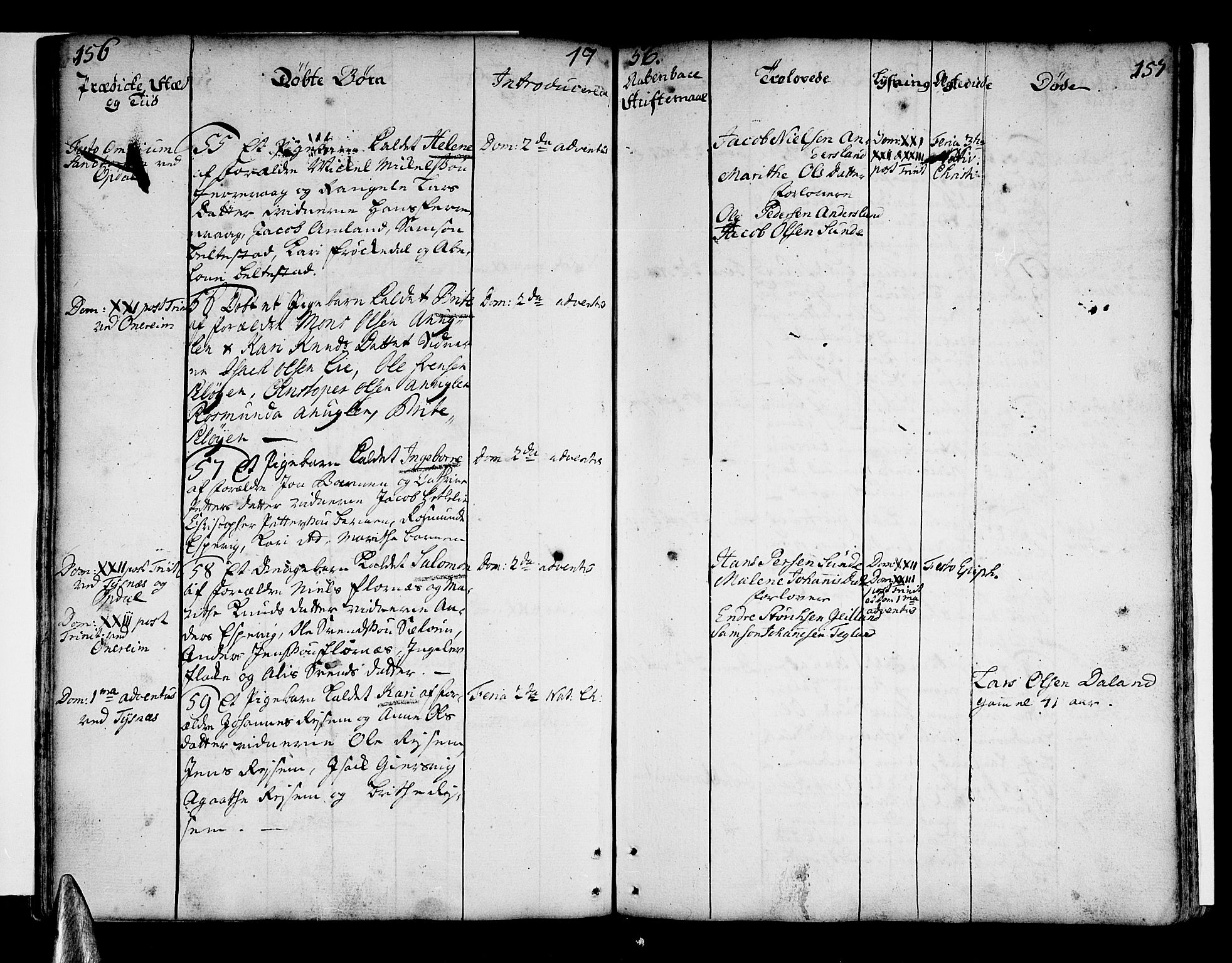 Tysnes sokneprestembete, AV/SAB-A-78601/H/Haa: Parish register (official) no. A 4, 1750-1761, p. 156-157