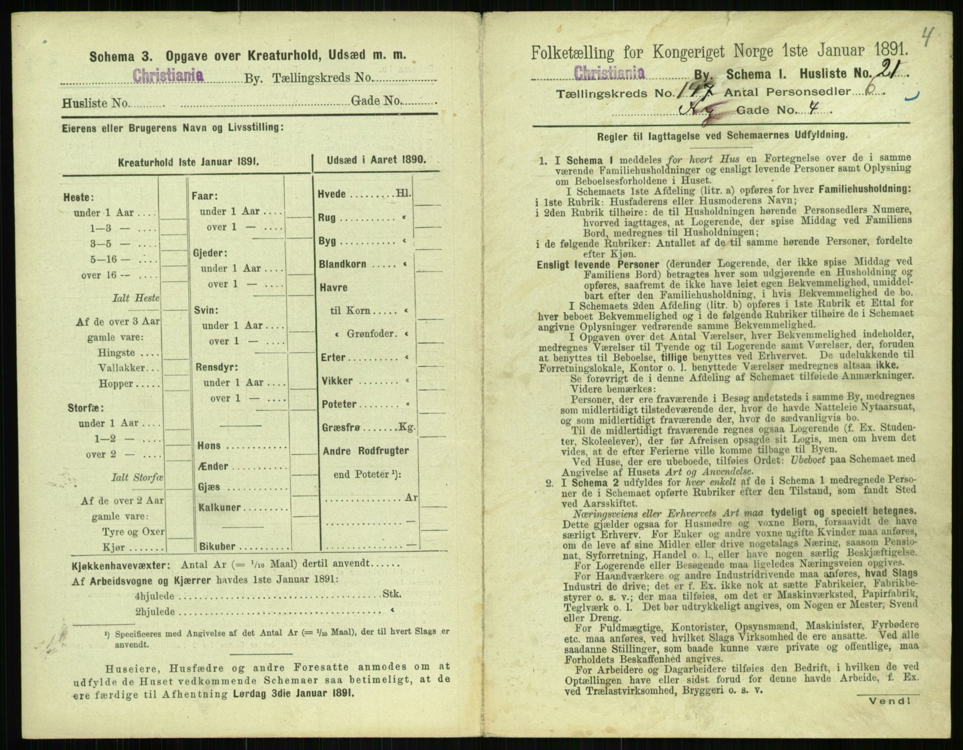 RA, 1891 census for 0301 Kristiania, 1891, p. 81581