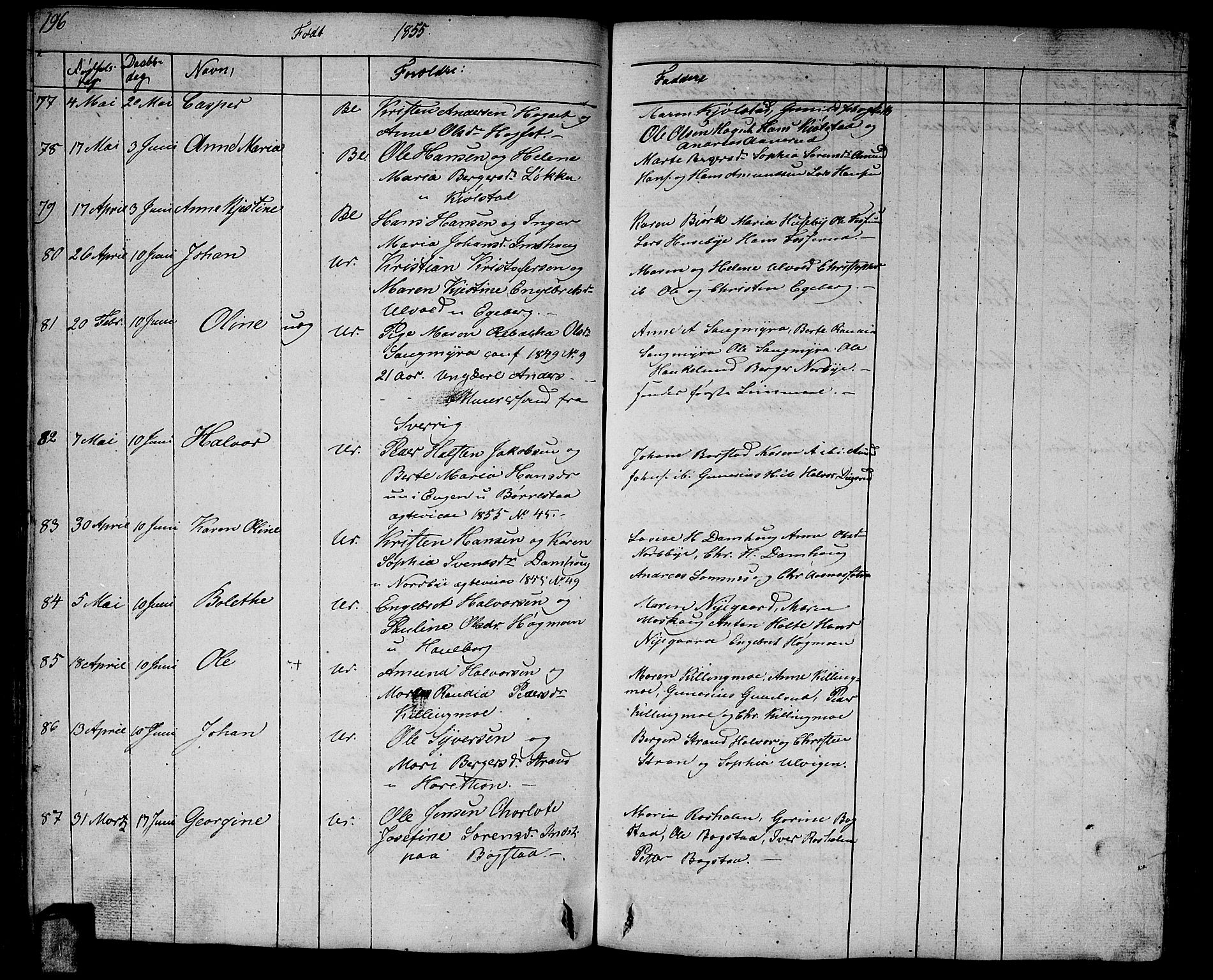 Aurskog prestekontor Kirkebøker, AV/SAO-A-10304a/G/Ga/L0002: Parish register (copy) no. I 2, 1829-1857, p. 196