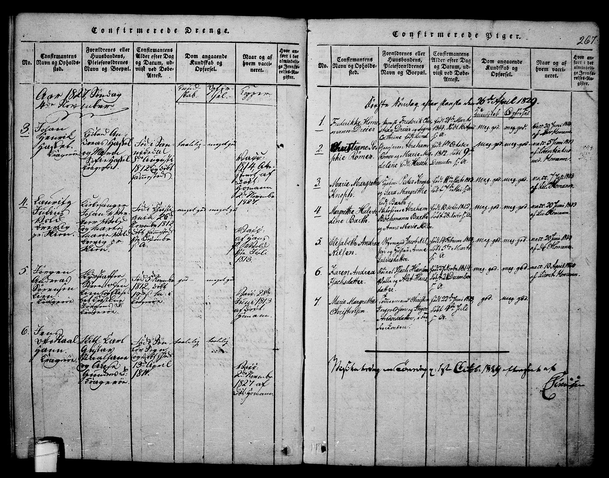 Kragerø kirkebøker, SAKO/A-278/F/Fa/L0004: Parish register (official) no. 4, 1814-1831, p. 267