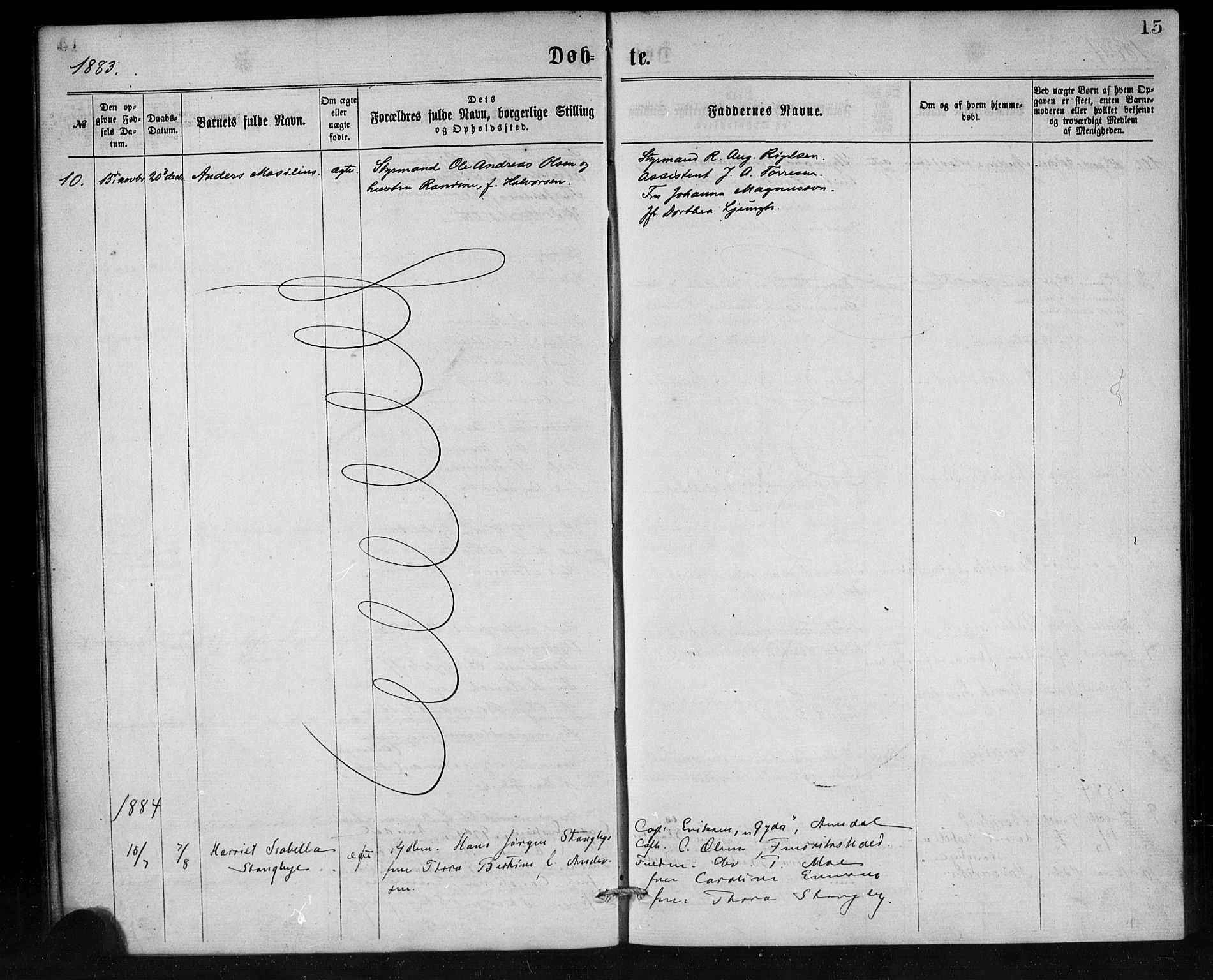 Den norske sjømannsmisjon i utlandet/Antwerpen, SAB/SAB/PA-0105/H/Ha/L0001: Parish register (official) no. A 1, 1865-1887, p. 15