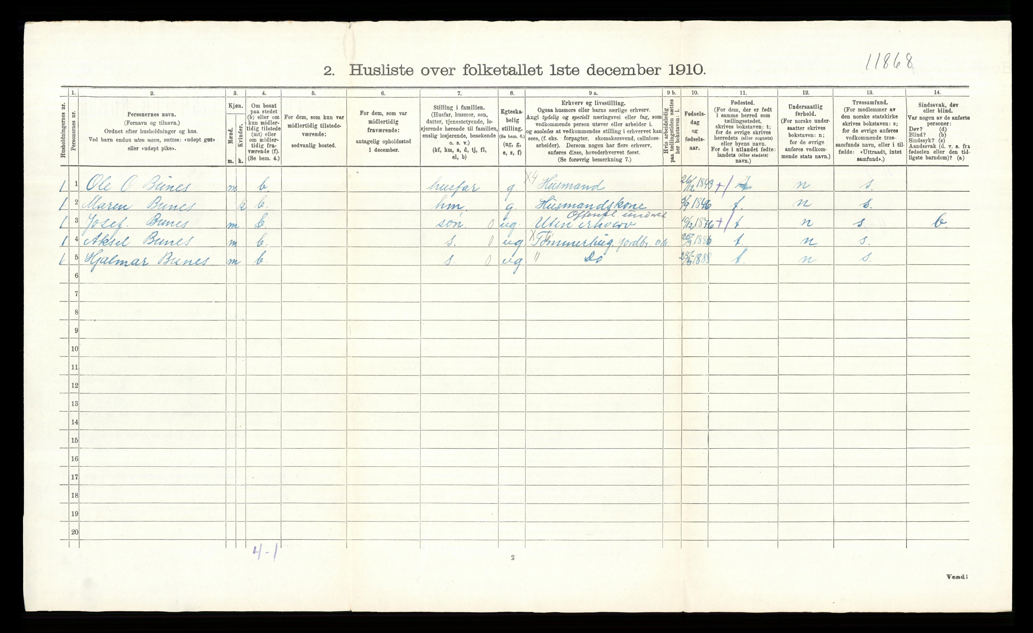 RA, 1910 census for Eidskog, 1910, p. 75