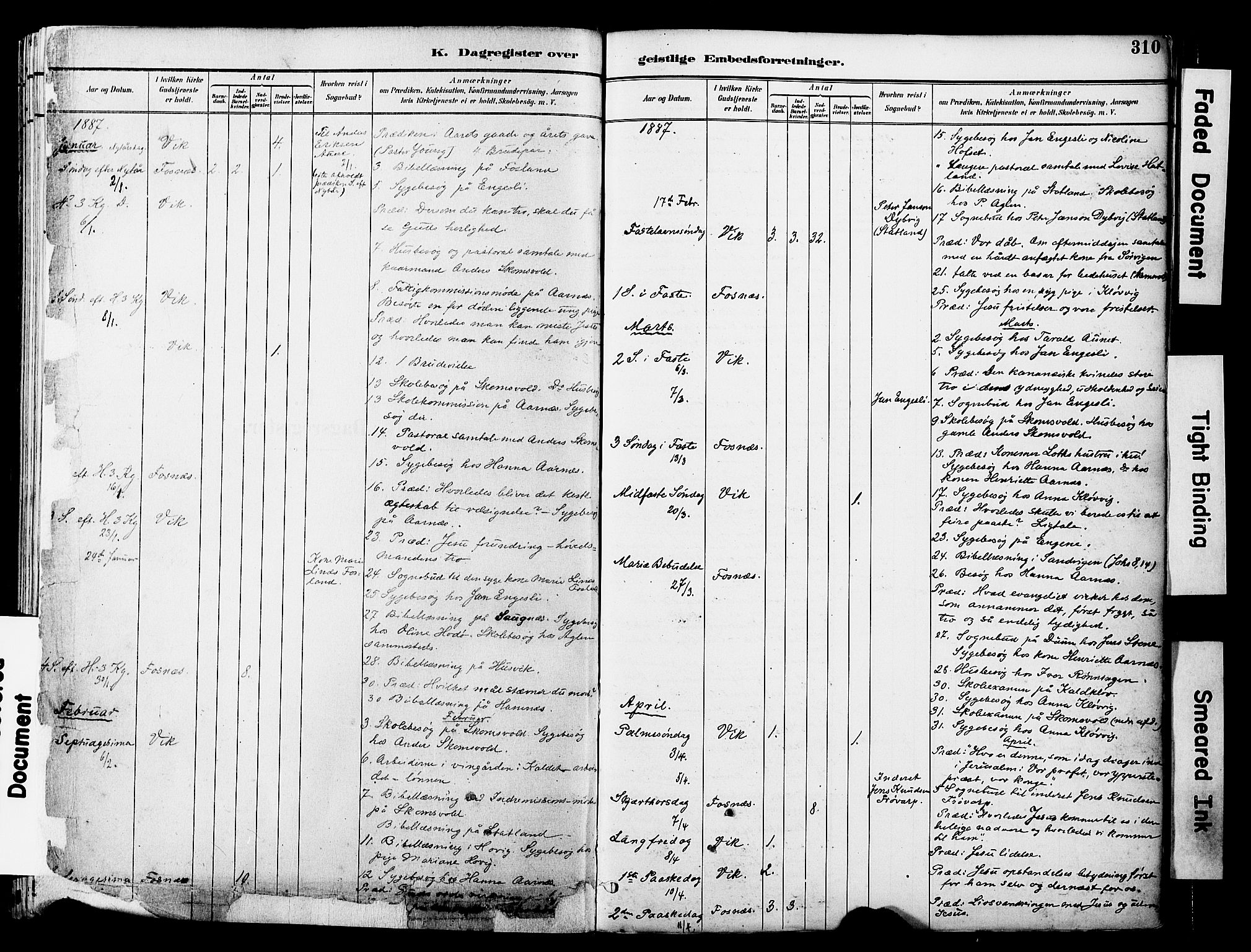 Ministerialprotokoller, klokkerbøker og fødselsregistre - Nord-Trøndelag, SAT/A-1458/774/L0628: Parish register (official) no. 774A02, 1887-1903, p. 310
