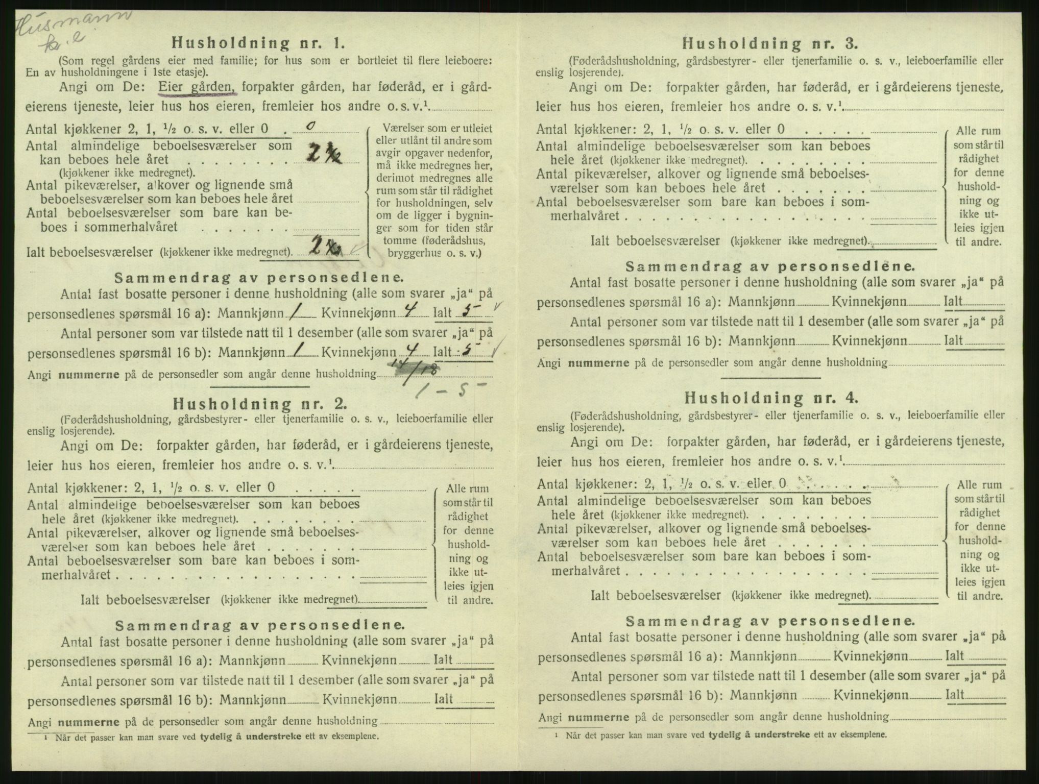 SAT, 1920 census for Velfjord, 1920, p. 44