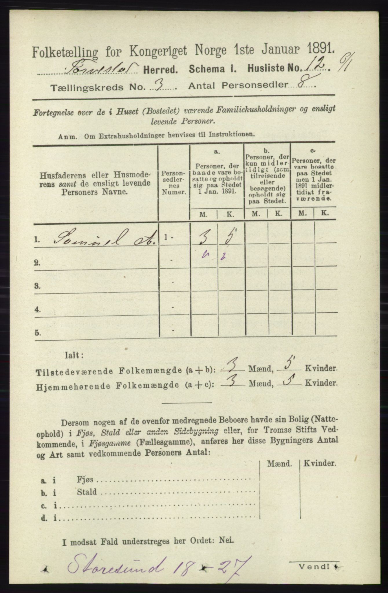 RA, 1891 census for 1152 Torvastad, 1891, p. 882