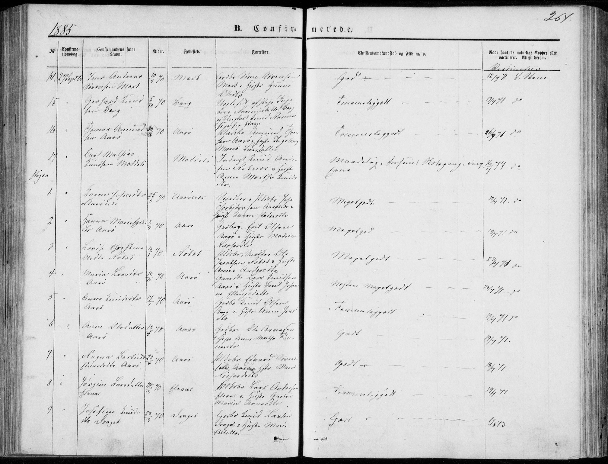 Ministerialprotokoller, klokkerbøker og fødselsregistre - Møre og Romsdal, AV/SAT-A-1454/555/L0655: Parish register (official) no. 555A05, 1869-1886, p. 264