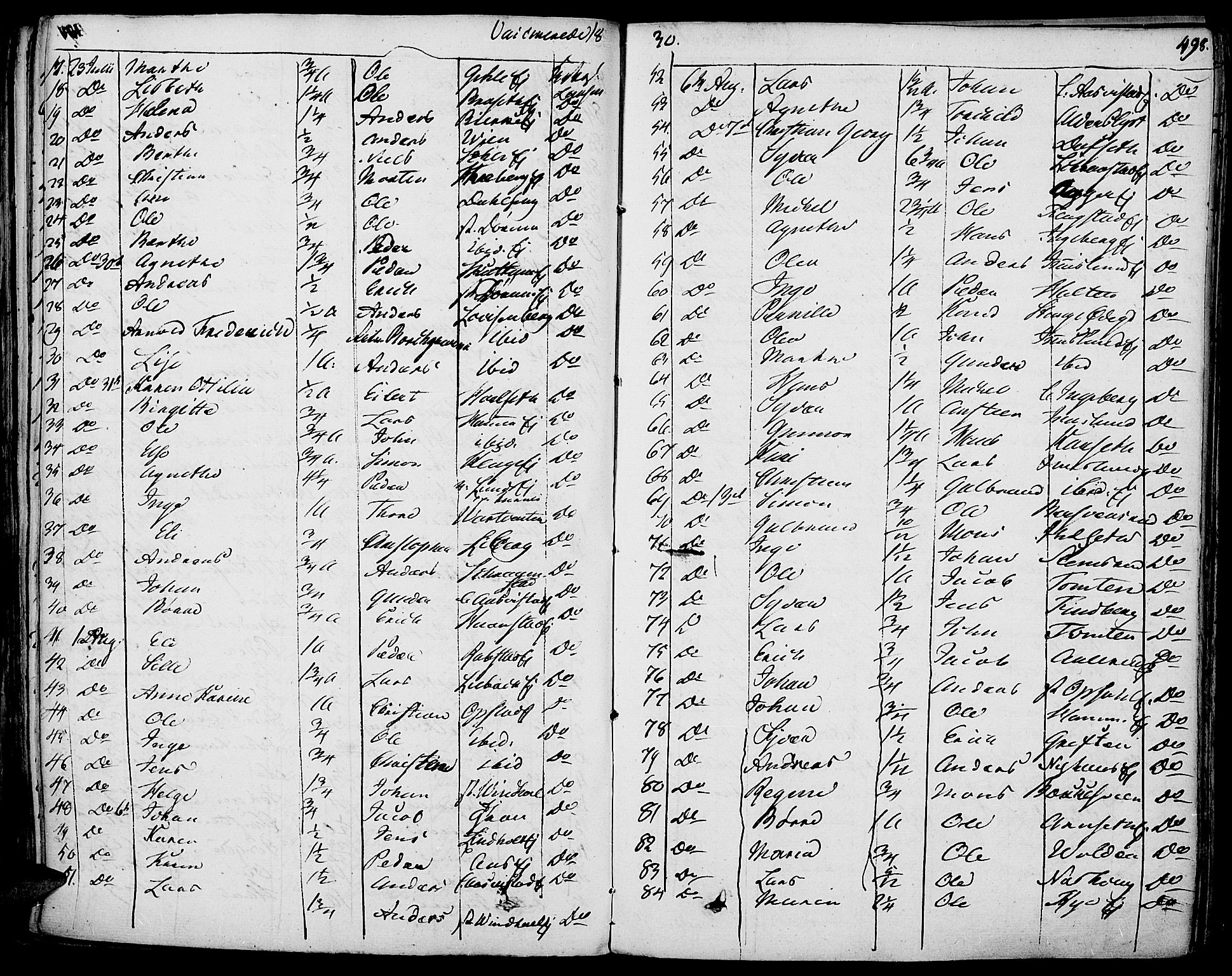 Vang prestekontor, Hedmark, AV/SAH-PREST-008/H/Ha/Haa/L0009: Parish register (official) no. 9, 1826-1841, p. 498