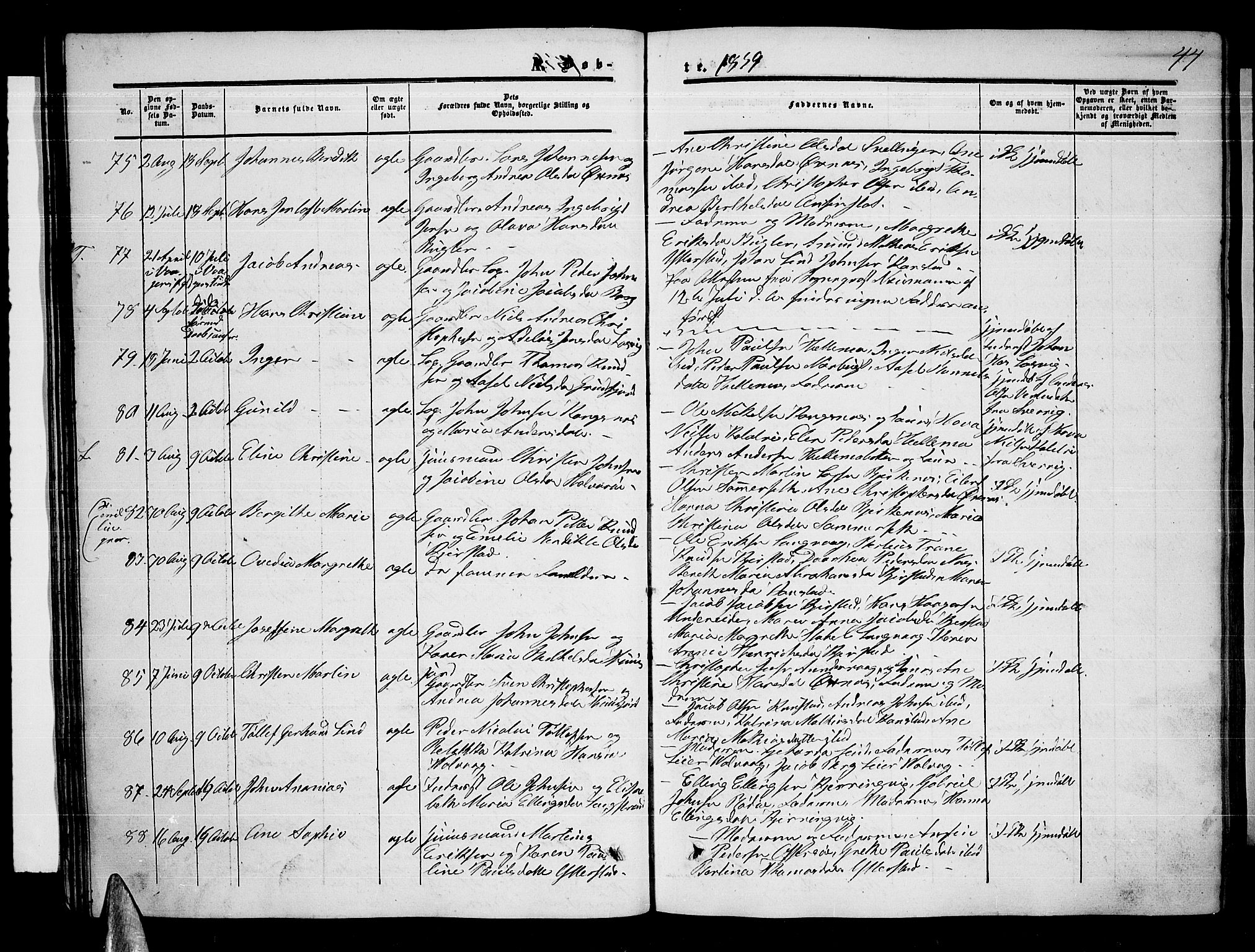 Ministerialprotokoller, klokkerbøker og fødselsregistre - Nordland, SAT/A-1459/872/L1046: Parish register (copy) no. 872C02, 1852-1879, p. 44