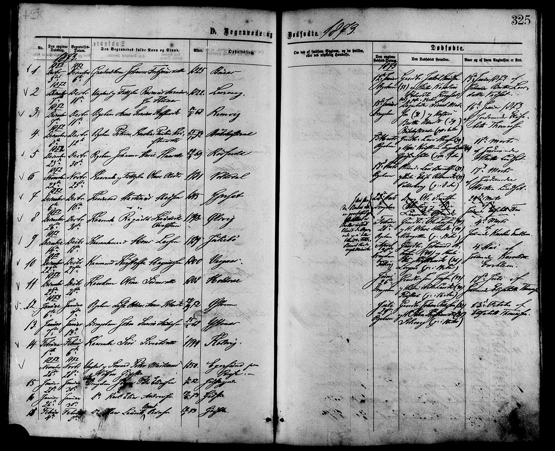 Ministerialprotokoller, klokkerbøker og fødselsregistre - Møre og Romsdal, AV/SAT-A-1454/528/L0399: Parish register (official) no. 528A10, 1864-1879, p. 325