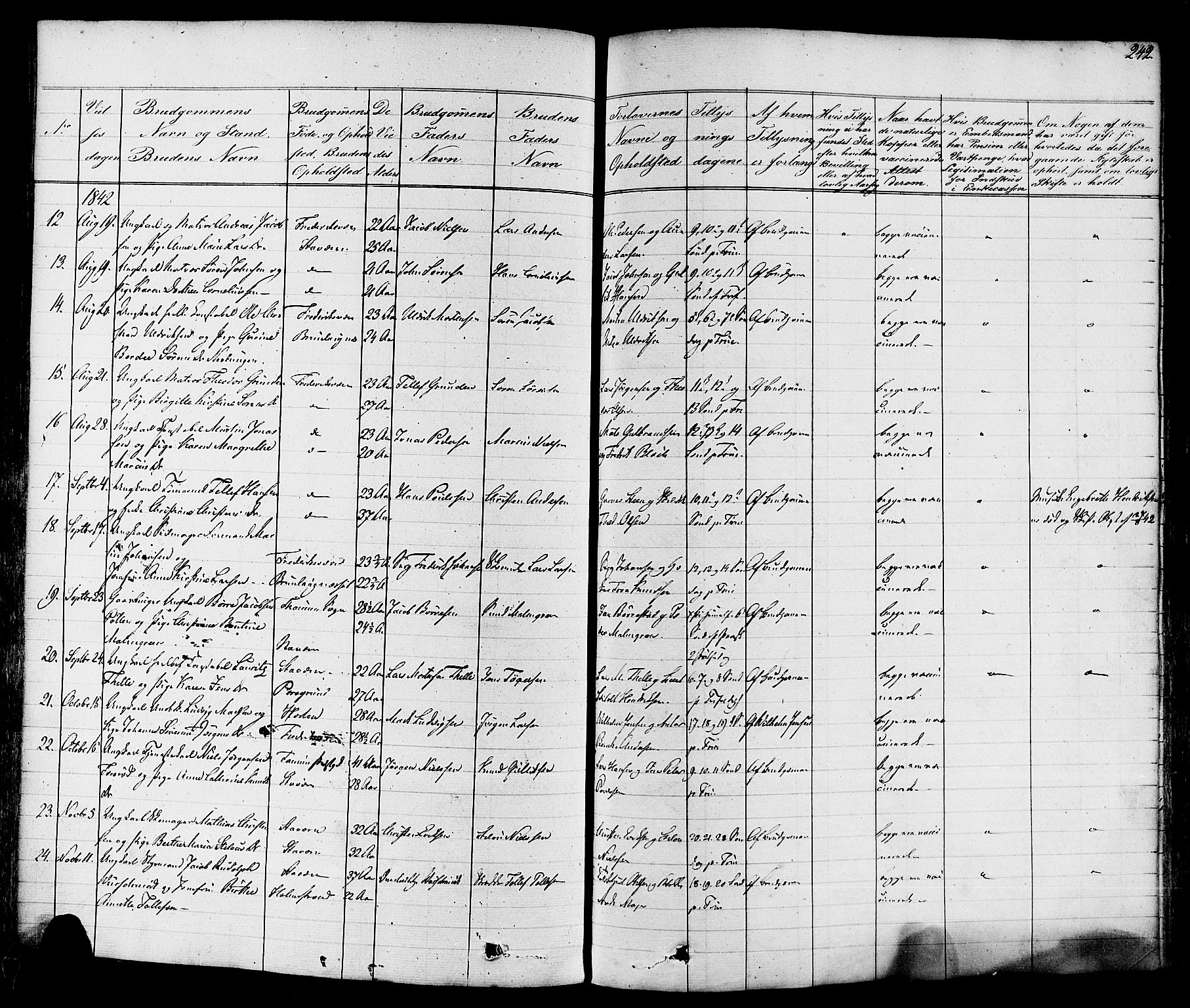 Stavern kirkebøker, AV/SAKO-A-318/F/Fa/L0007: Parish register (official) no. 7, 1840-1877, p. 242