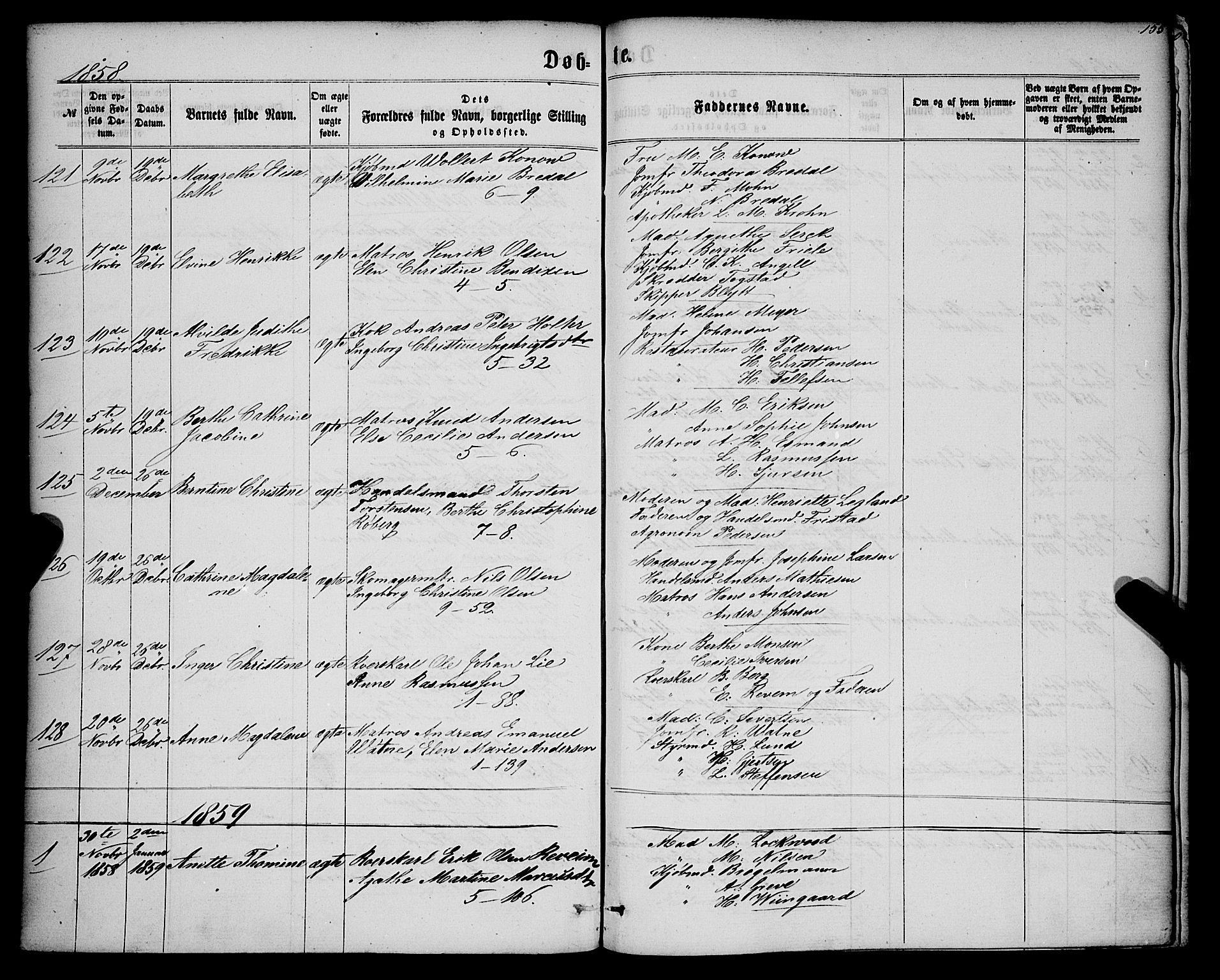 Nykirken Sokneprestembete, SAB/A-77101/H/Haa/L0015: Parish register (official) no. B 2, 1858-1869, p. 155