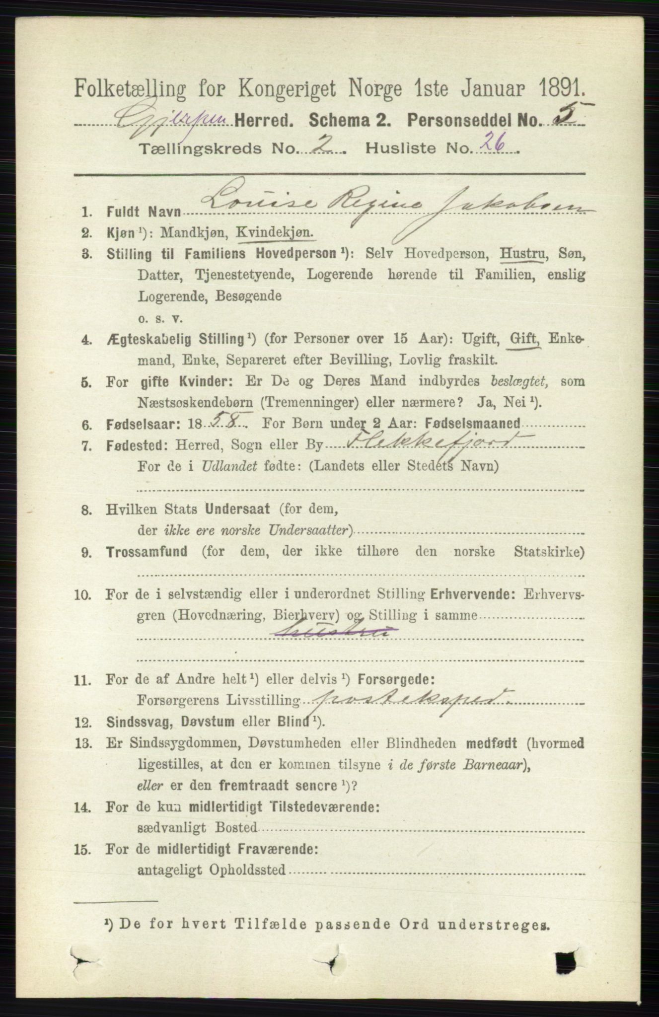 RA, 1891 census for 0812 Gjerpen, 1891, p. 931