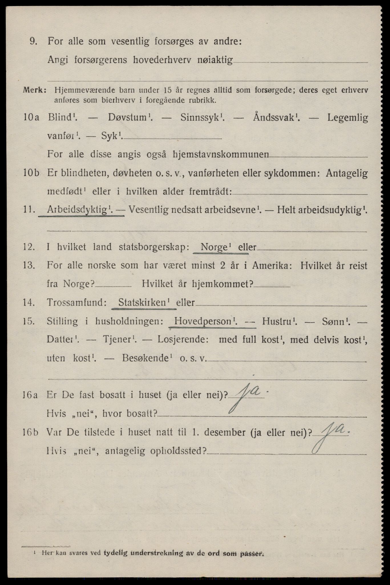 SAST, 1920 census for Torvastad, 1920, p. 5089