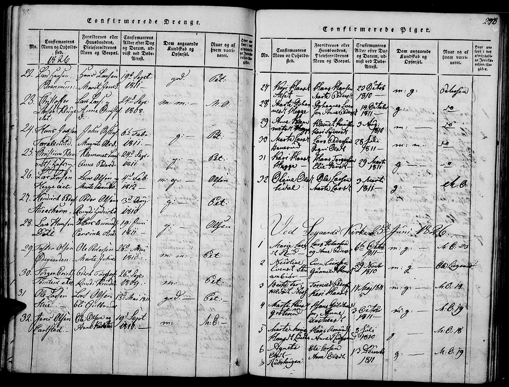 Biri prestekontor, AV/SAH-PREST-096/H/Ha/Haa/L0003: Parish register (official) no. 3, 1814-1828, p. 278