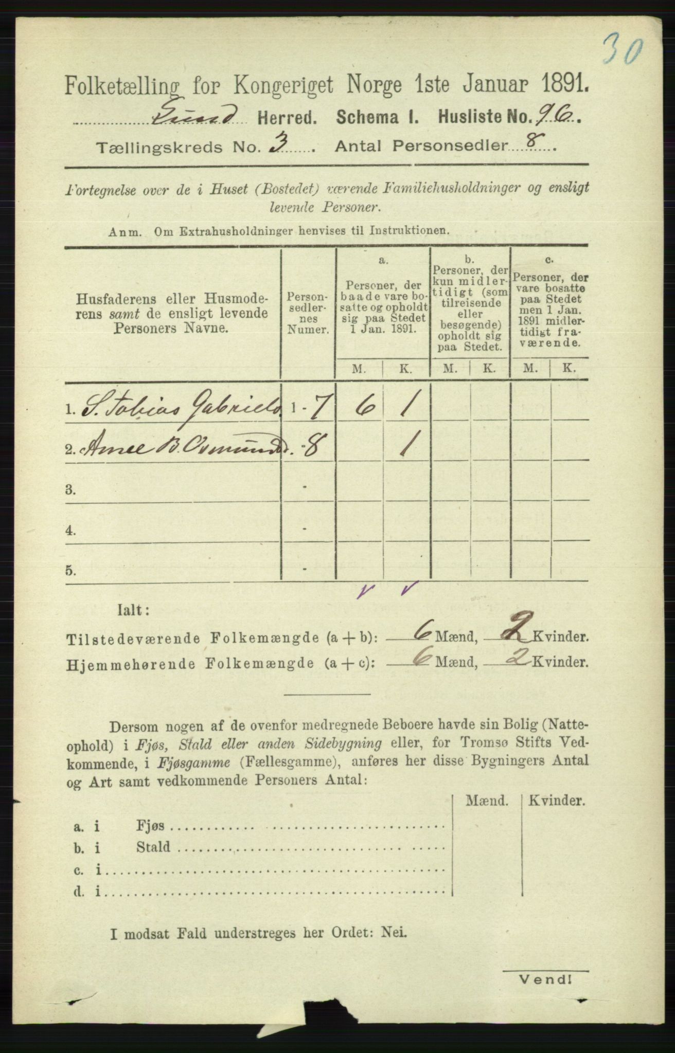 RA, 1891 census for 1112 Lund, 1891, p. 601