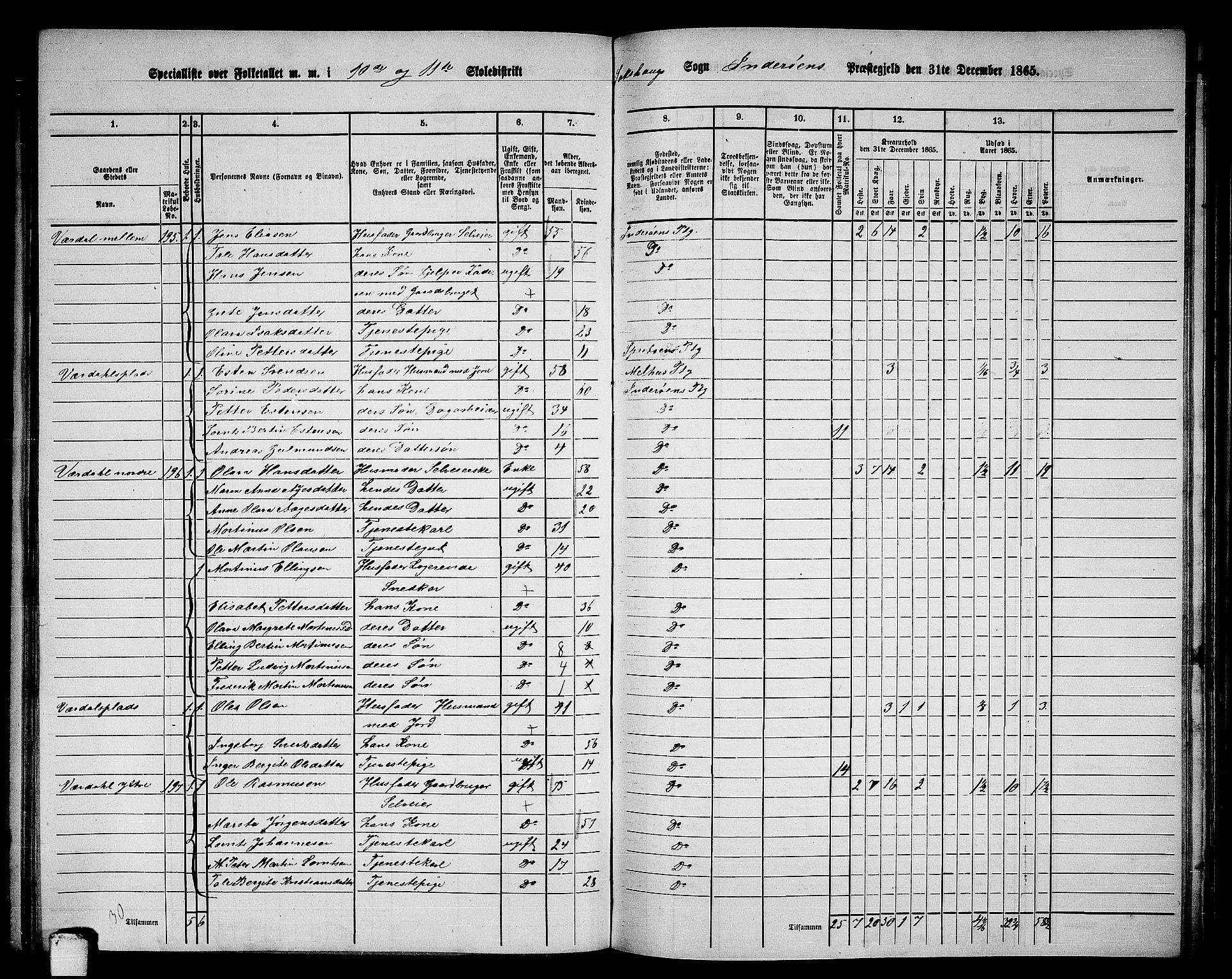 RA, 1865 census for Inderøy, 1865, p. 149