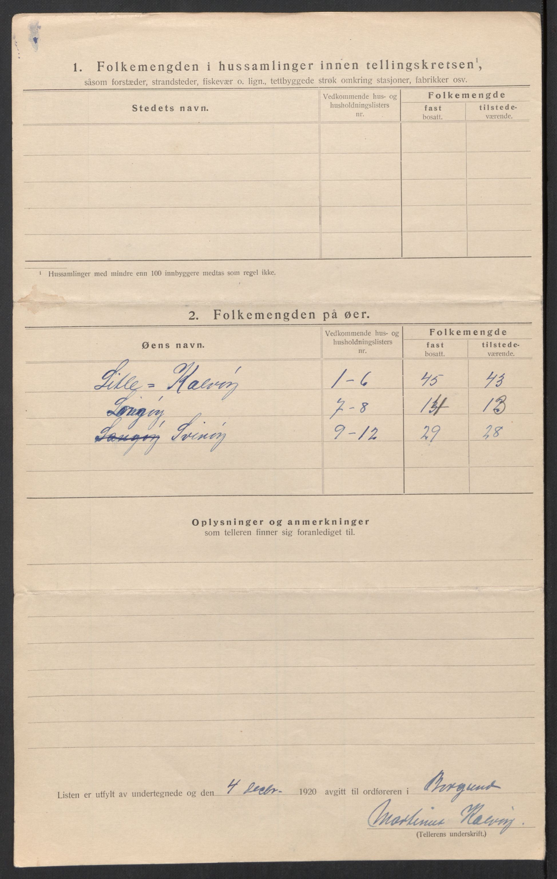 SAT, 1920 census for Borgund, 1920, p. 76