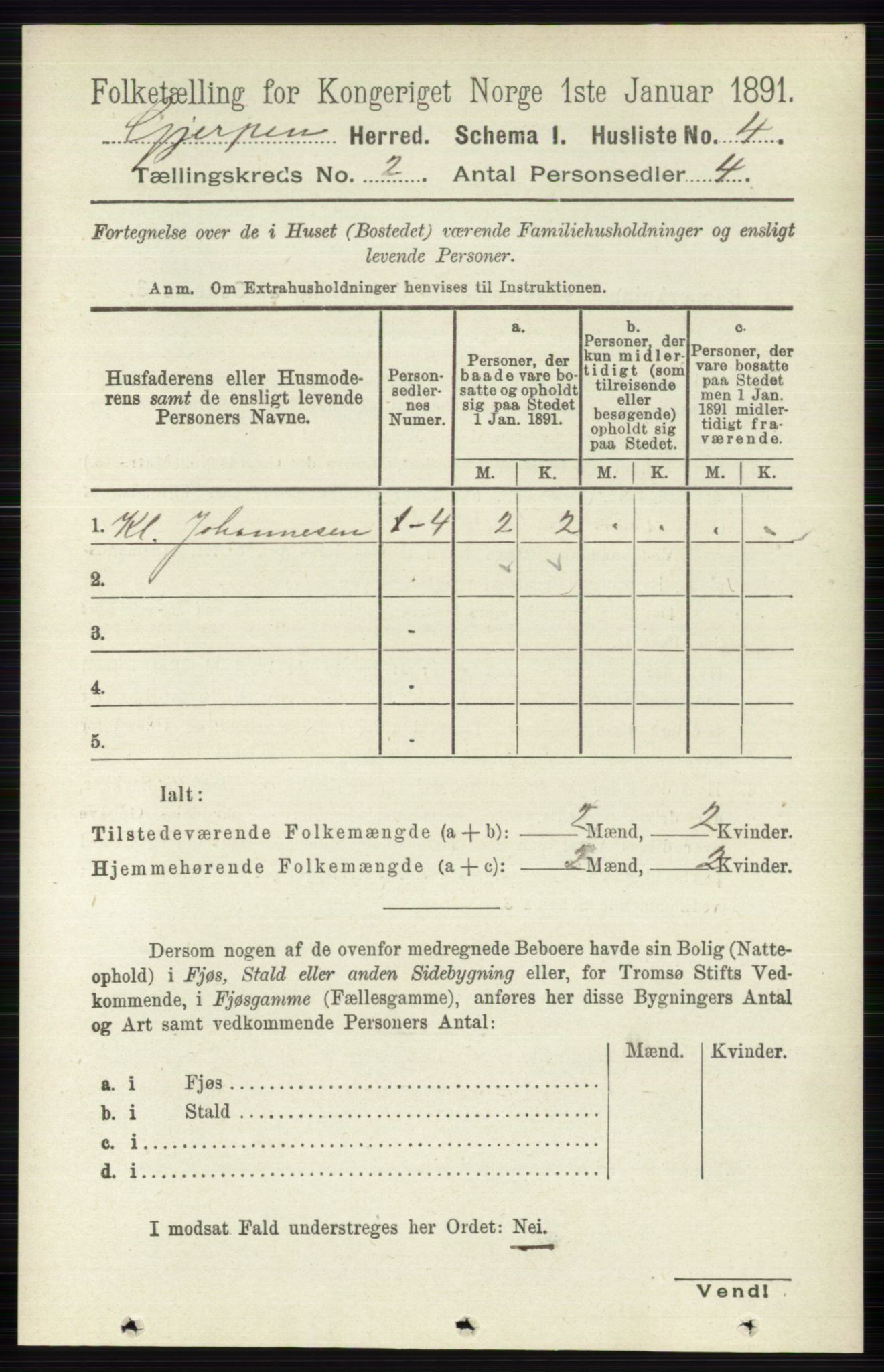 RA, 1891 census for 0812 Gjerpen, 1891, p. 650