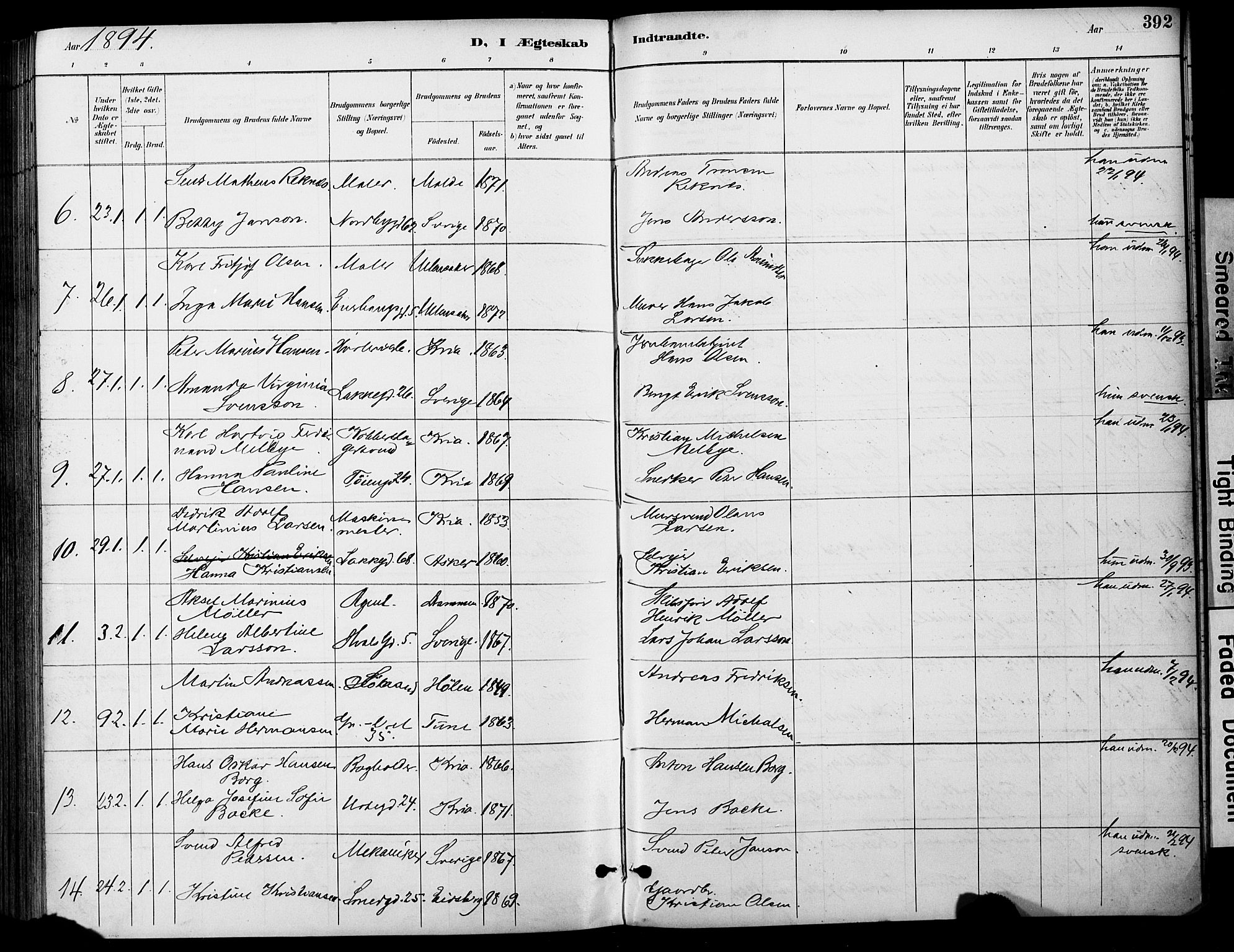 Grønland prestekontor Kirkebøker, AV/SAO-A-10848/F/Fa/L0013: Parish register (official) no. 13, 1887-1906, p. 392