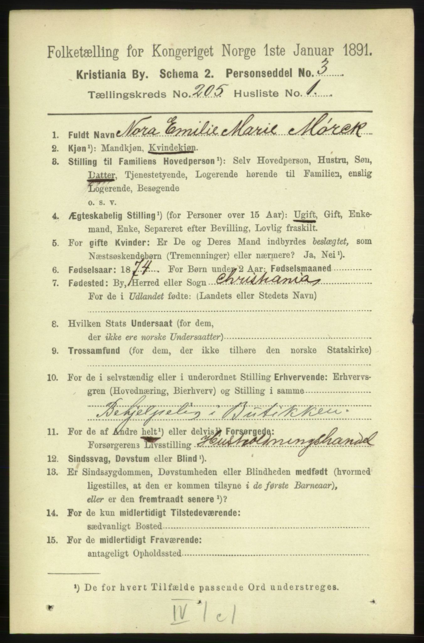 RA, 1891 census for 0301 Kristiania, 1891, p. 123332