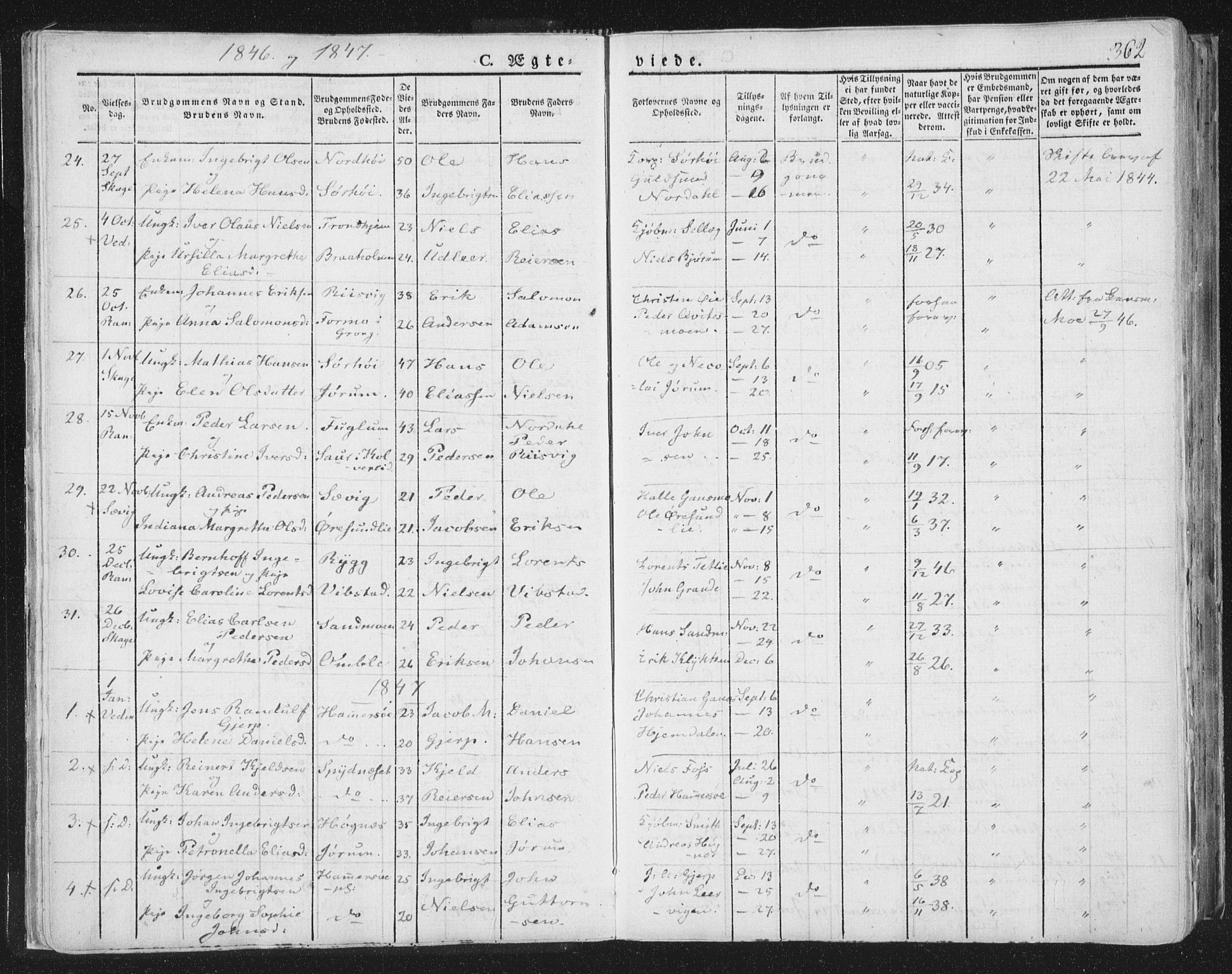 Ministerialprotokoller, klokkerbøker og fødselsregistre - Nord-Trøndelag, SAT/A-1458/764/L0552: Parish register (official) no. 764A07b, 1824-1865, p. 362
