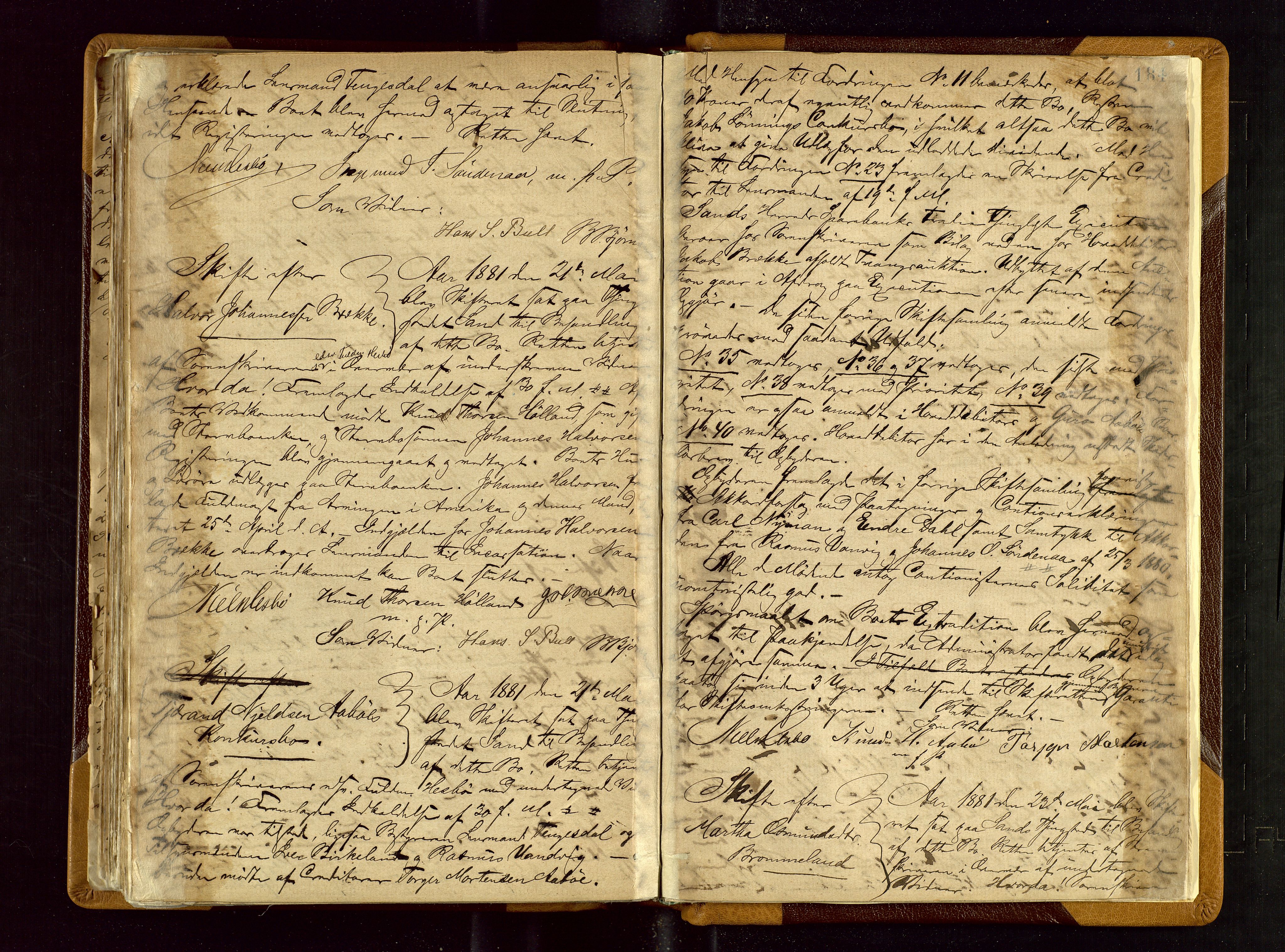 Ryfylke tingrett, AV/SAST-A-100055/001/IV/IVF/L0003: Skifteforhandlingsprotokoll A 3, 1874-1881, p. 184