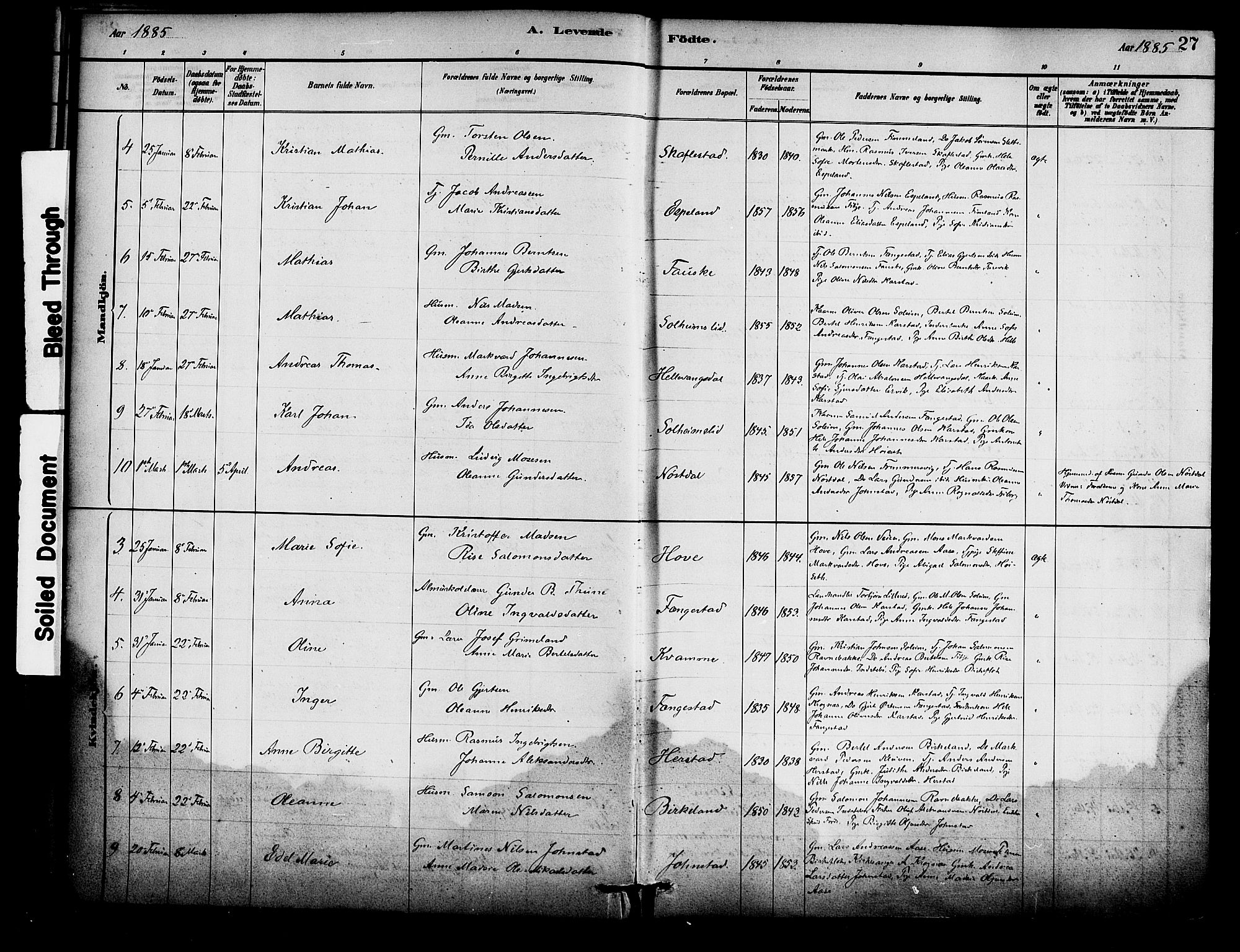 Førde sokneprestembete, SAB/A-79901/H/Haa/Haad/L0001: Parish register (official) no. D 1, 1881-1898, p. 27