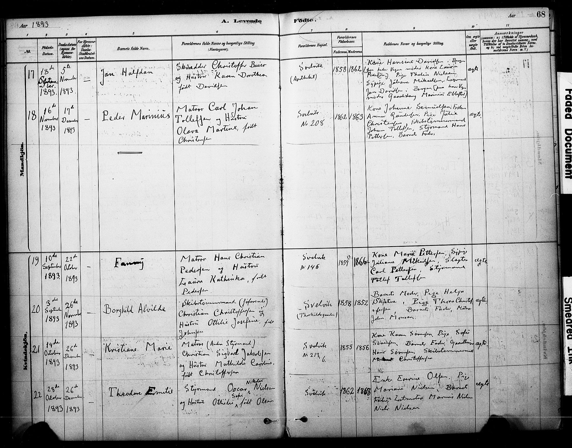 Strømm kirkebøker, AV/SAKO-A-322/F/Fb/L0001: Parish register (official) no. II 1, 1878-1899, p. 68