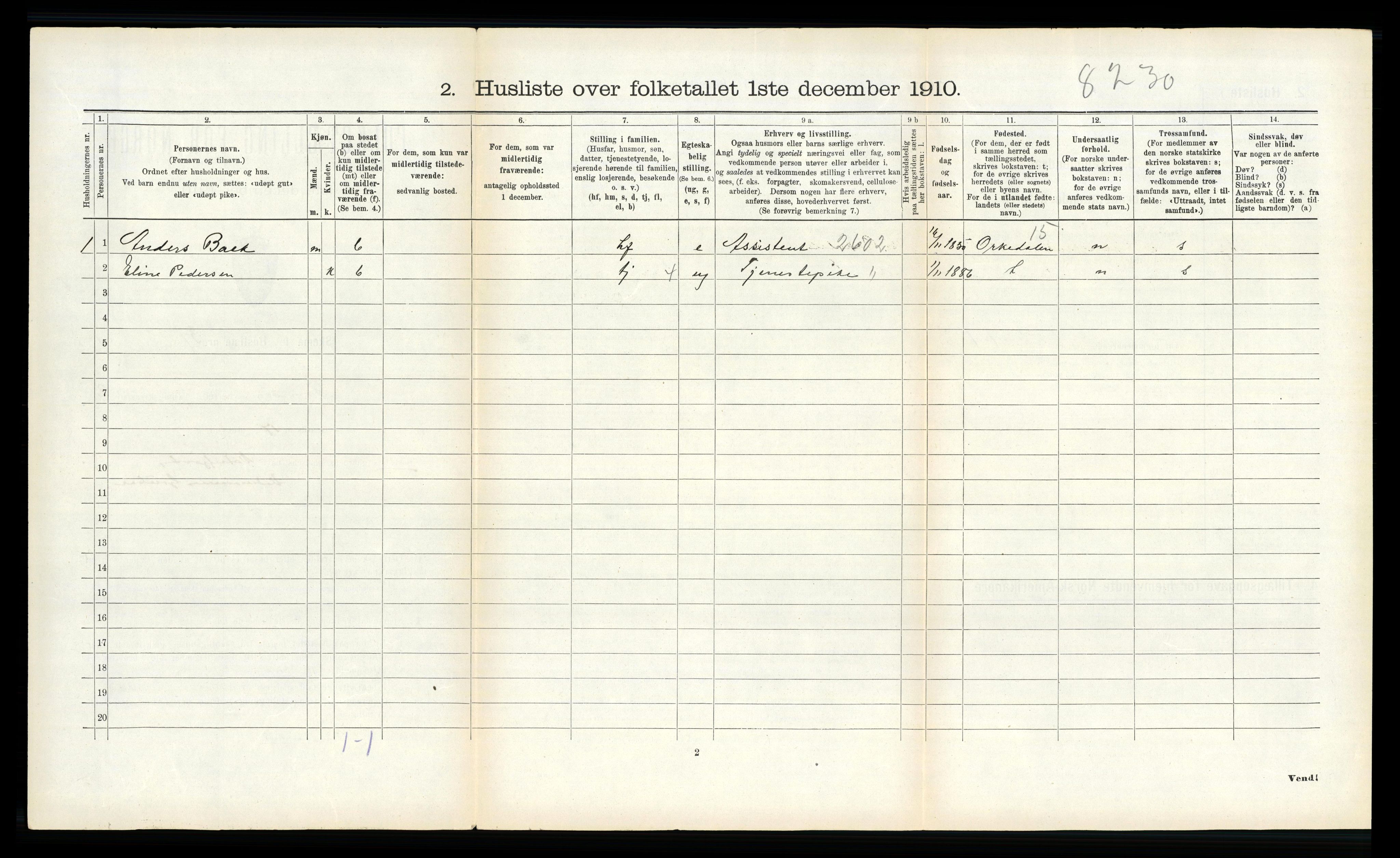 RA, 1910 census for Gimsøy, 1910, p. 218