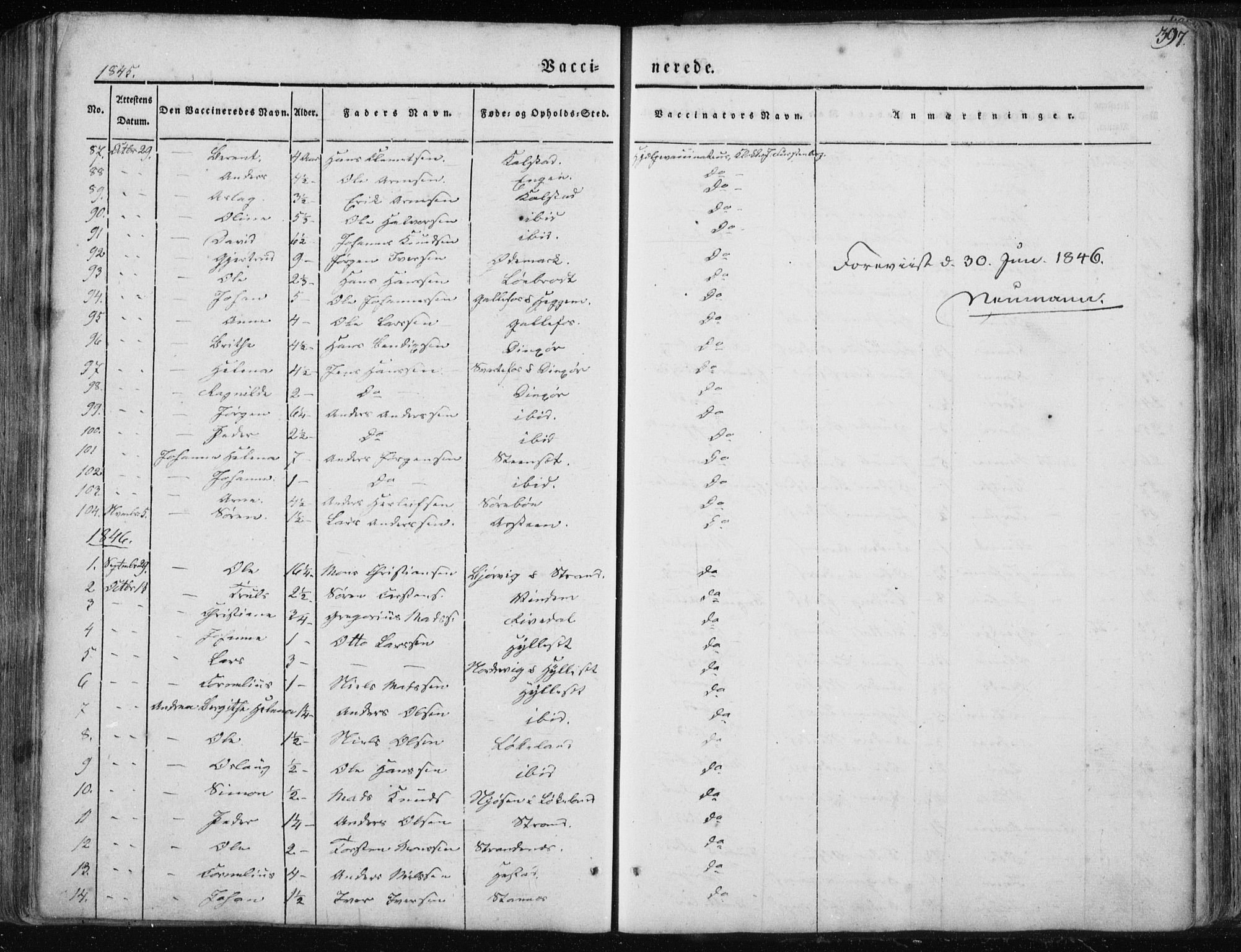 Fjaler sokneprestembete, AV/SAB-A-79801/H/Haa/Haaa/L0006: Parish register (official) no. A 6, 1835-1884, p. 397