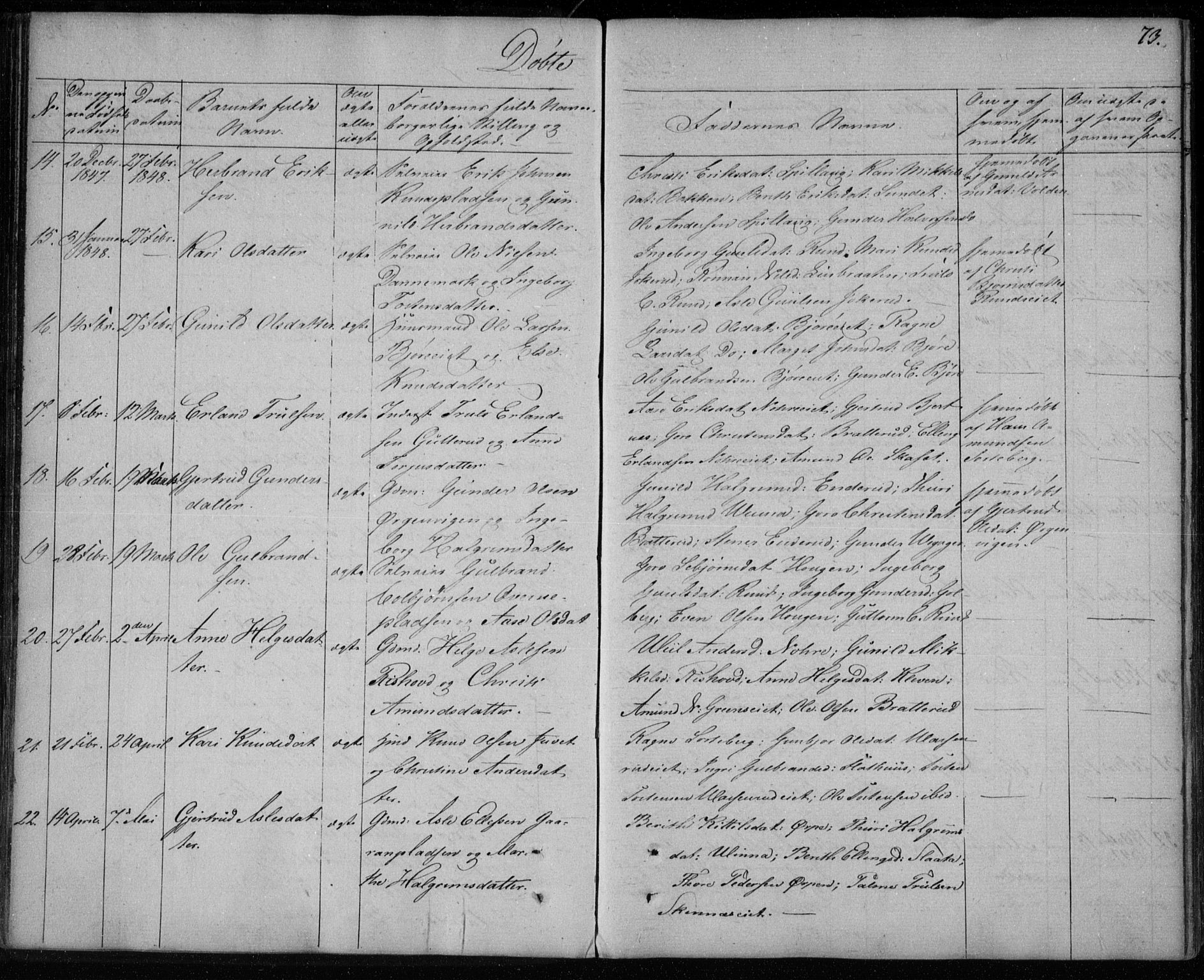 Krødsherad kirkebøker, AV/SAKO-A-19/F/Fa/L0002: Parish register (official) no. 2, 1829-1851, p. 73