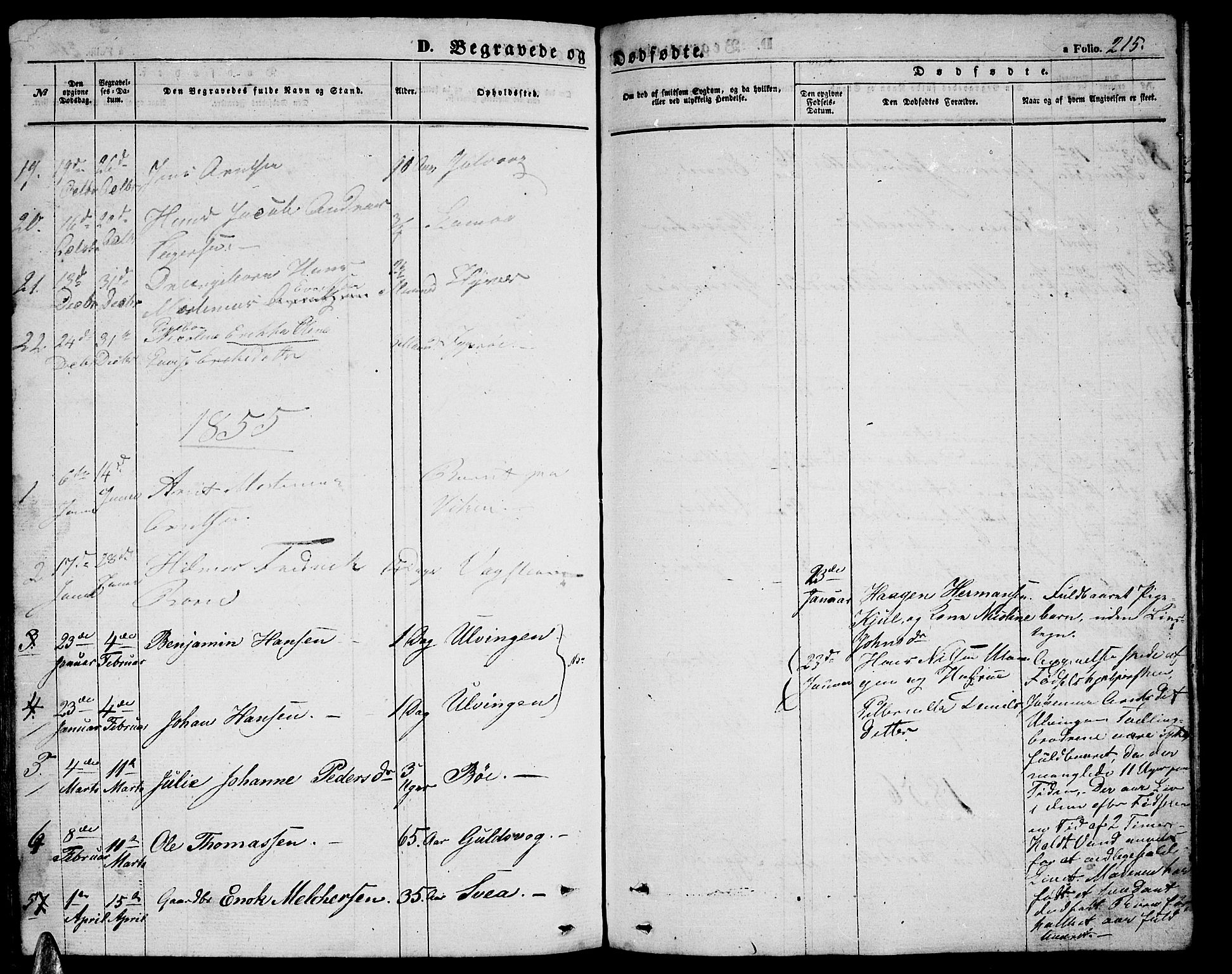 Ministerialprotokoller, klokkerbøker og fødselsregistre - Nordland, SAT/A-1459/816/L0251: Parish register (copy) no. 816C01, 1852-1870, p. 215