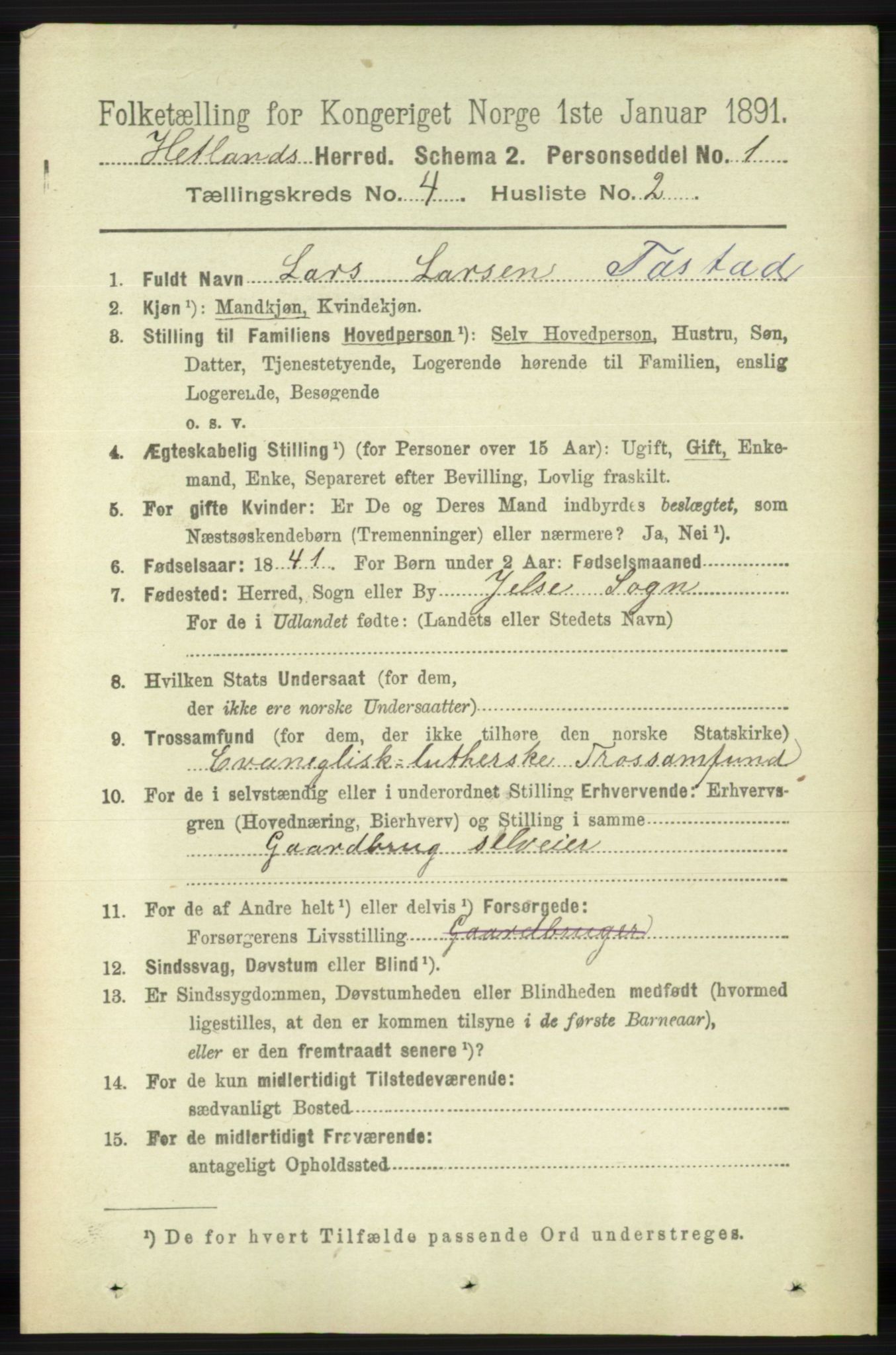 RA, 1891 census for 1126 Hetland, 1891, p. 1988