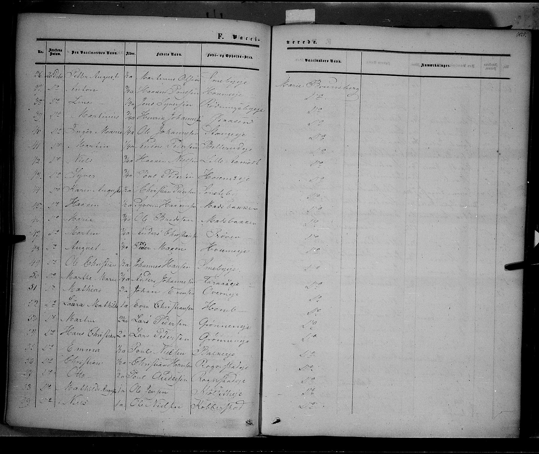 Østre Toten prestekontor, SAH/PREST-104/H/Ha/Haa/L0004: Parish register (official) no. 4, 1857-1865, p. 405