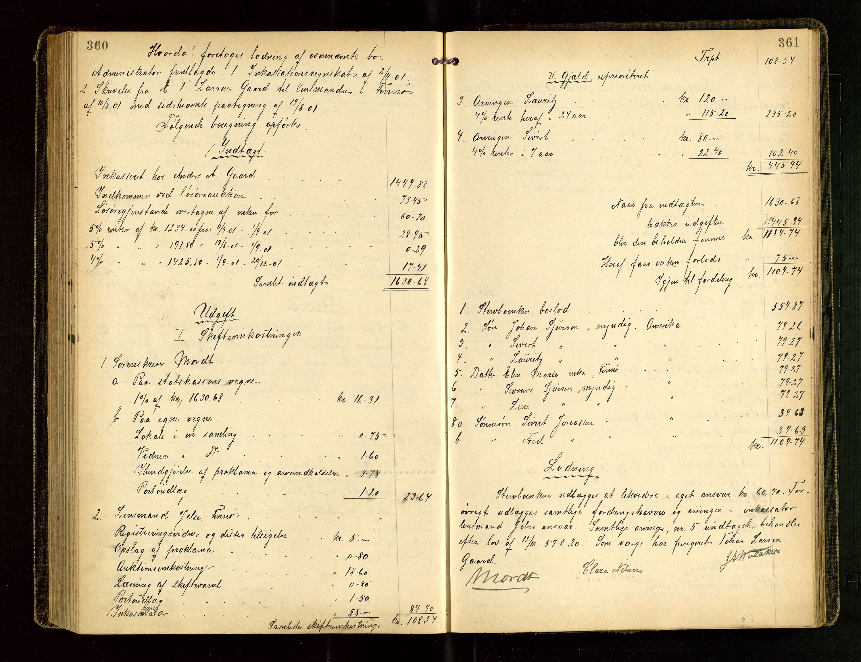 Ryfylke tingrett, AV/SAST-A-100055/001/IV/IVG/L0001: Skifteutlodningsprotokoll Med register, 1899-1903, p. 360-361