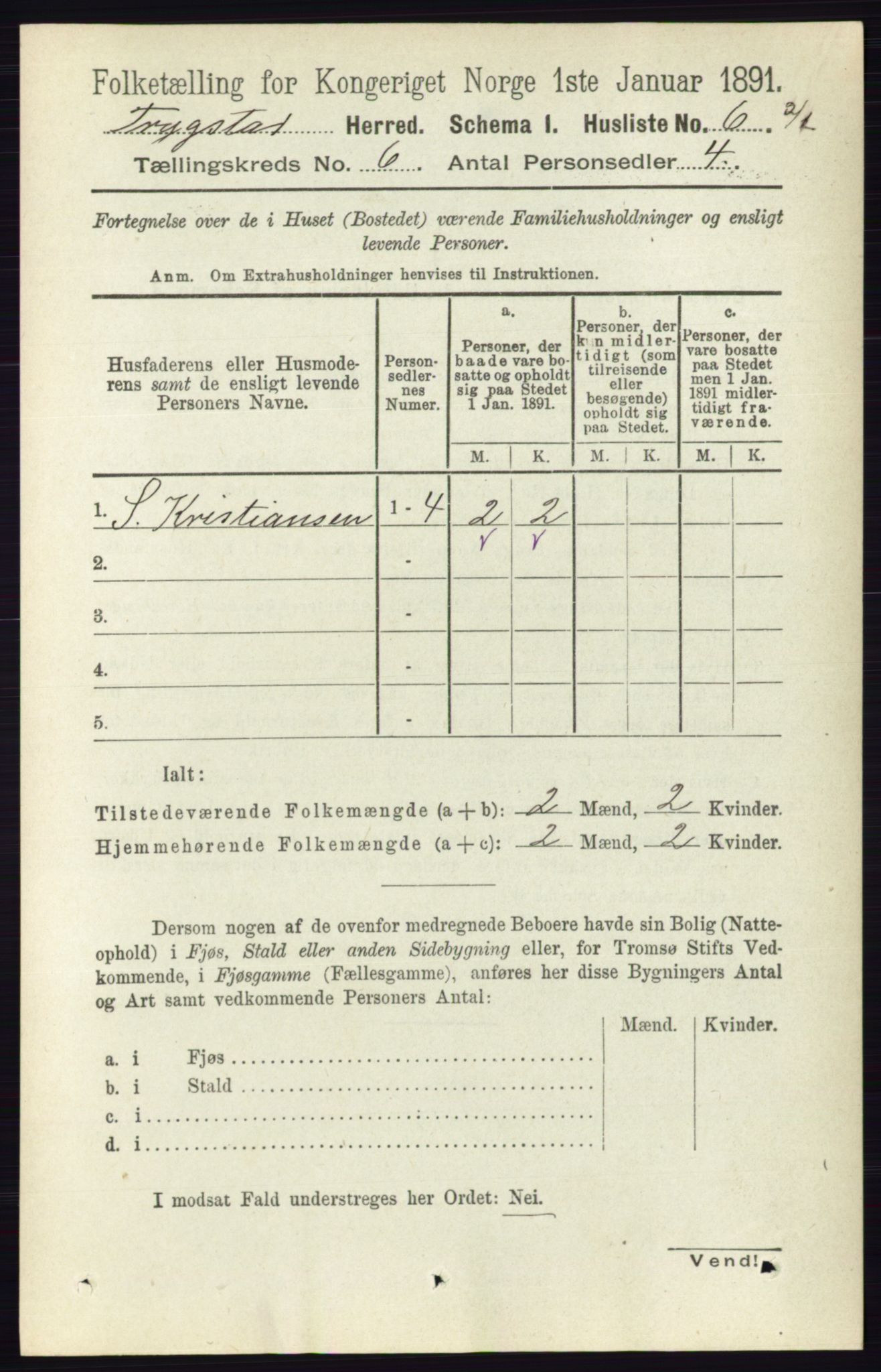 RA, 1891 Census for 0122 Trøgstad, 1891, p. 2429