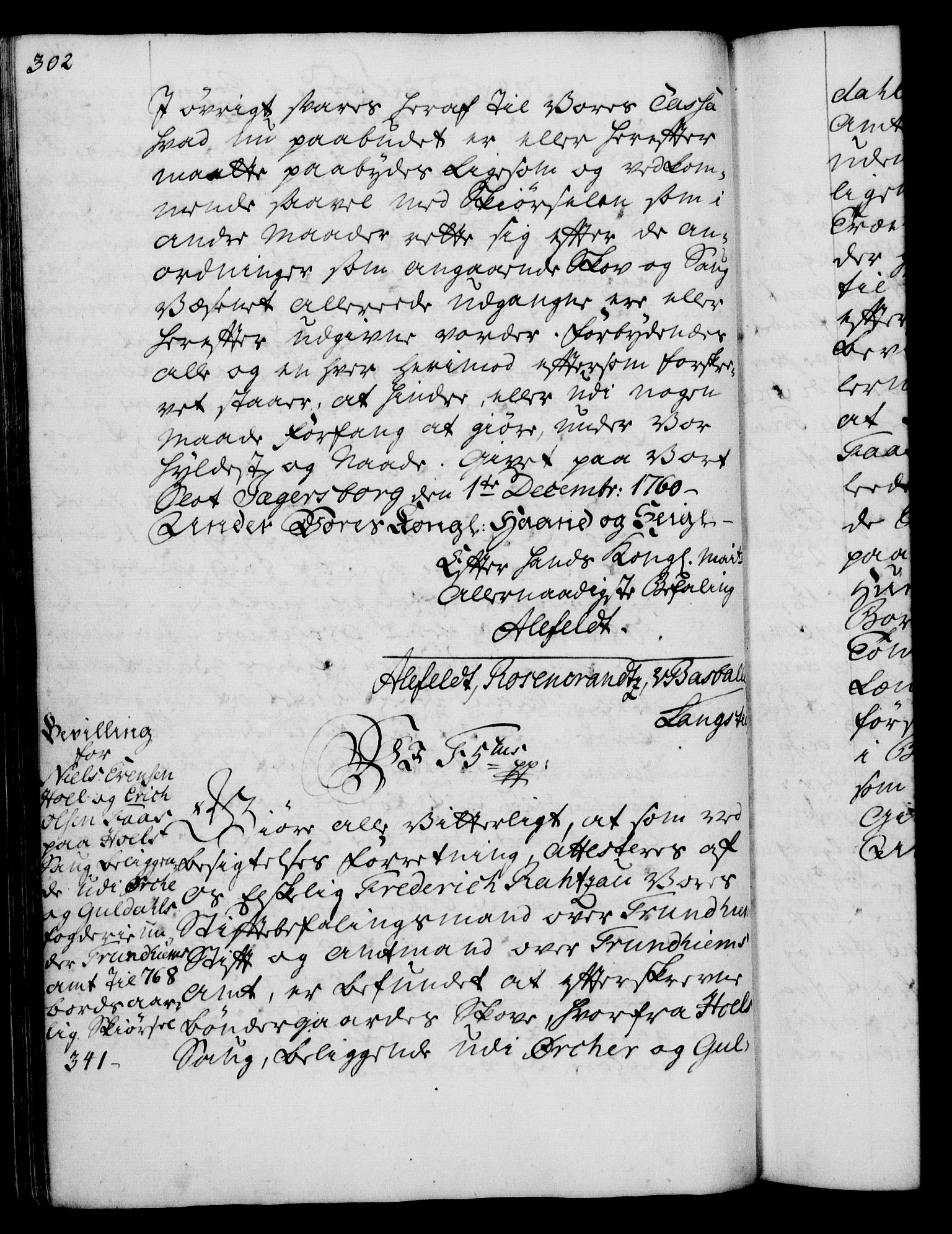 Rentekammeret, Kammerkanselliet, AV/RA-EA-3111/G/Gg/Gga/L0007: Norsk ekspedisjonsprotokoll med register (merket RK 53.7), 1759-1768, p. 302