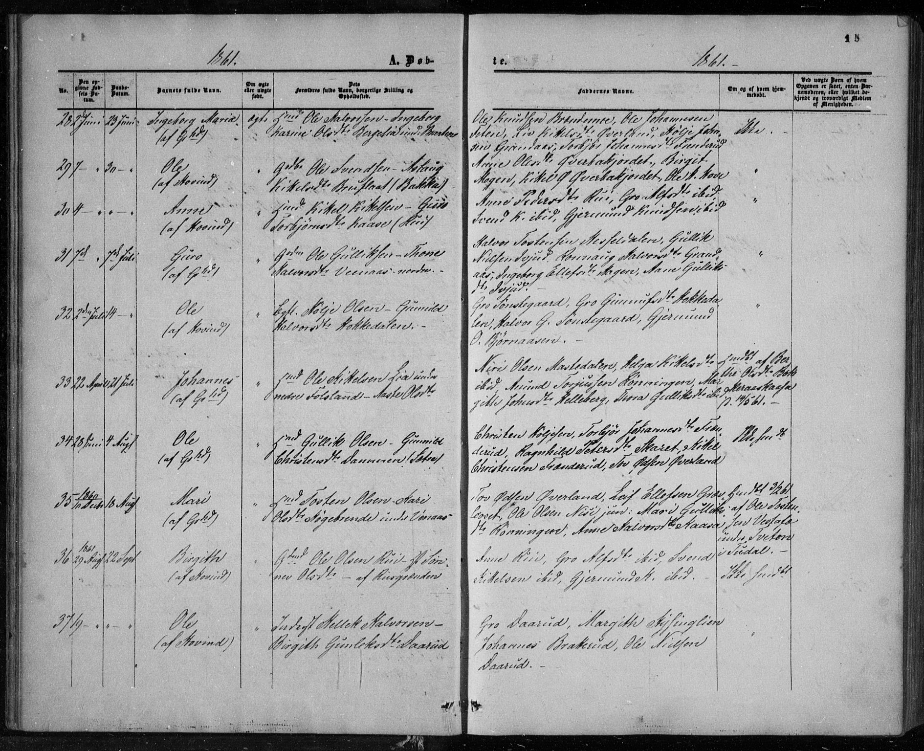 Gransherad kirkebøker, AV/SAKO-A-267/F/Fa/L0003: Parish register (official) no. I 3, 1859-1870, p. 15