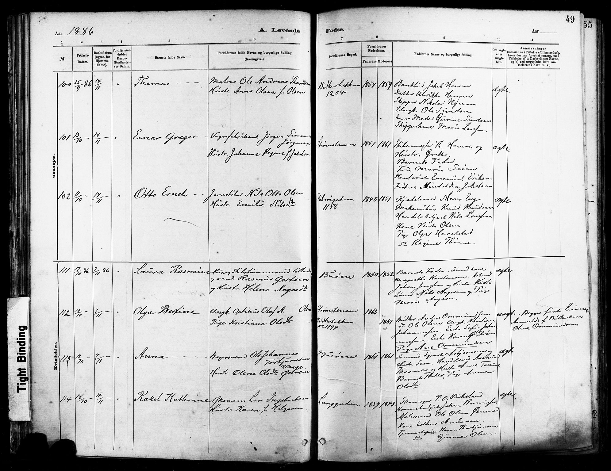 St. Johannes sokneprestkontor, AV/SAST-A-101814/001/30/30BA/L0001: Parish register (official) no. A 1, 1885-1891, p. 49