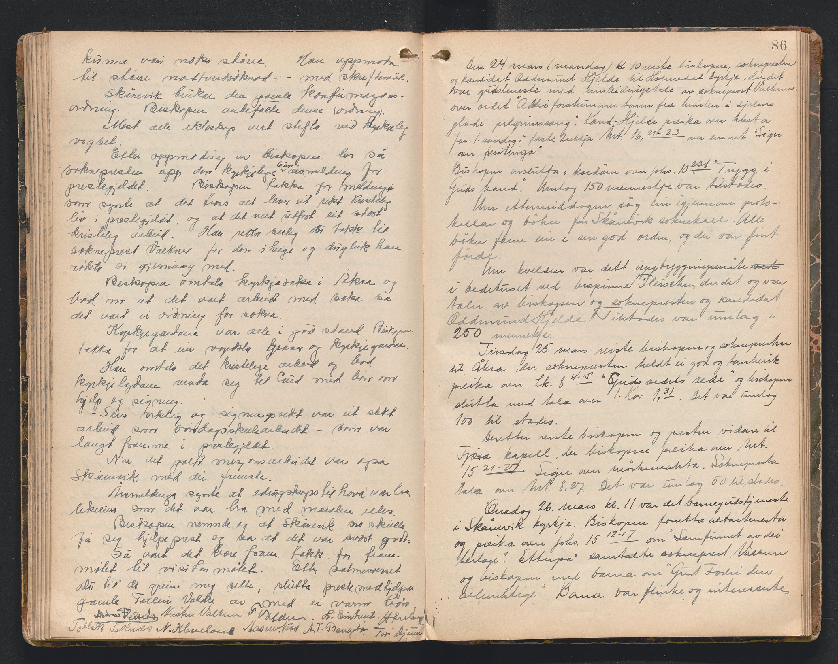Søndre Sunnhordland prosti, AV/SAB-A-99913/F/L0002: Visitasprotokoll, 1895-1967, p. 85b-86a