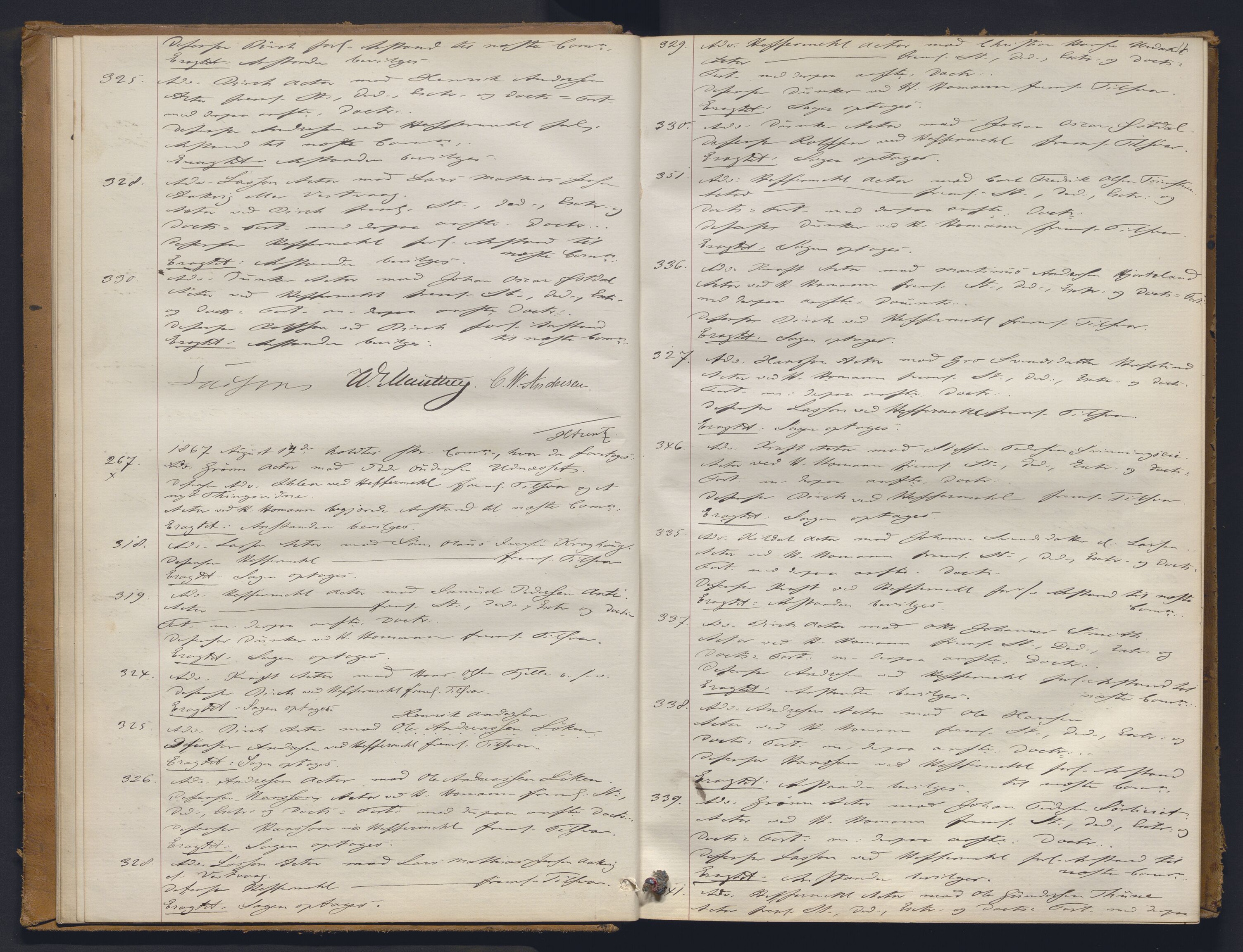 Høyesterett, AV/RA-S-1002/E/Ef/L0012: Protokoll over saker som gikk til skriftlig behandling, 1867-1873, p. 10b-11a